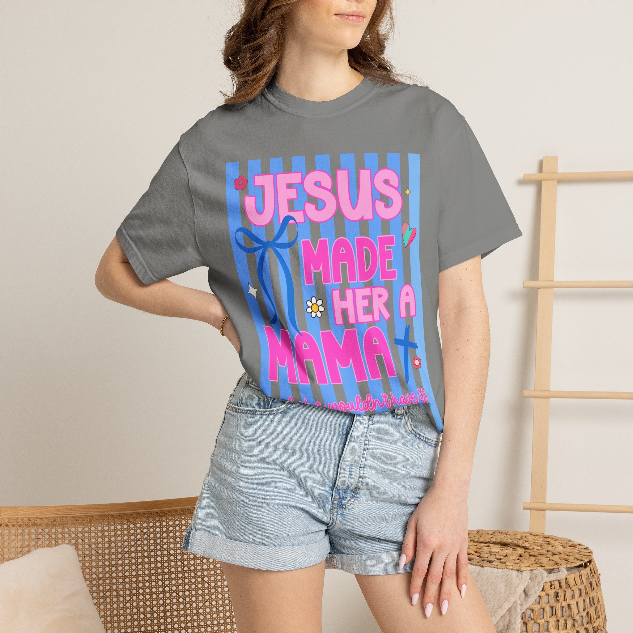 Jesus Made Her a Mama T-Shirt Jesus Made Her A Mama Shirt, Christian Mom Shirt, Faith Based Mama Tee, Religious Mother Shirt, Christian Women Graphic Tee, Cool Moms Tee