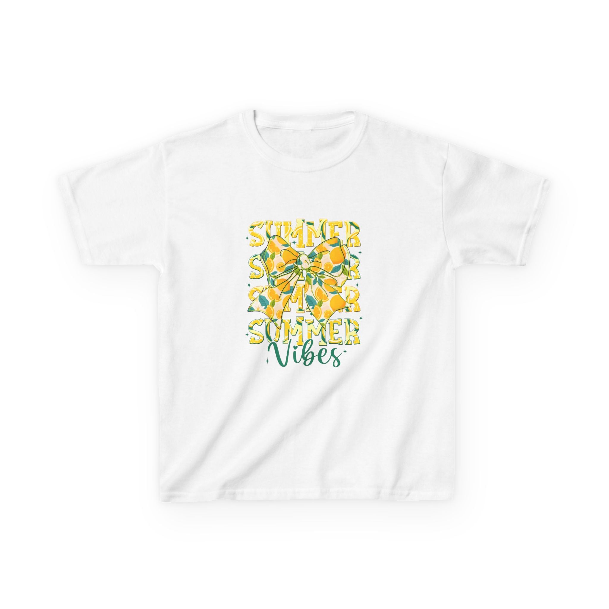 Kids Tee — "Summer Vibes" Lemon Floral Graphic