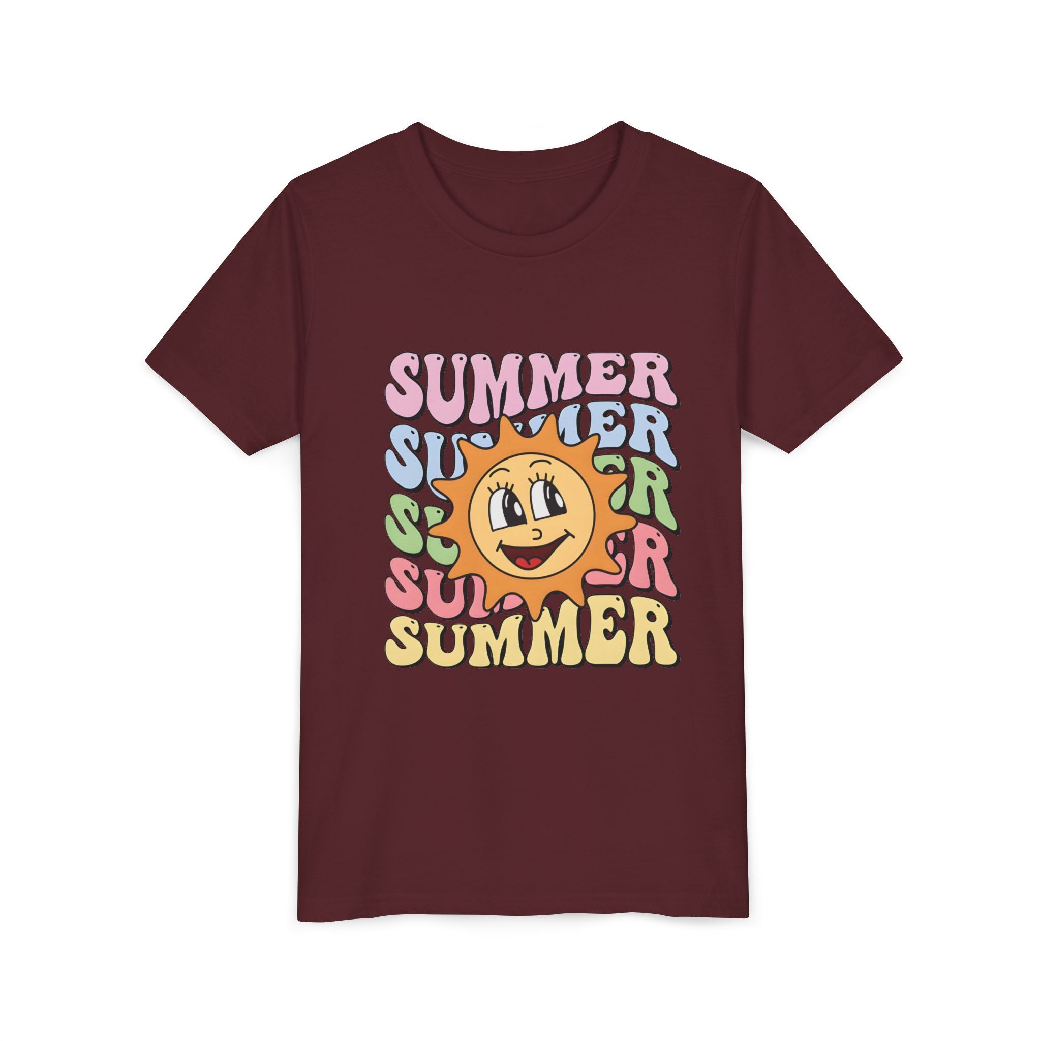 Youth Tee – Retro Happy Sun “Summer” Graphic Kids T-Shirt
