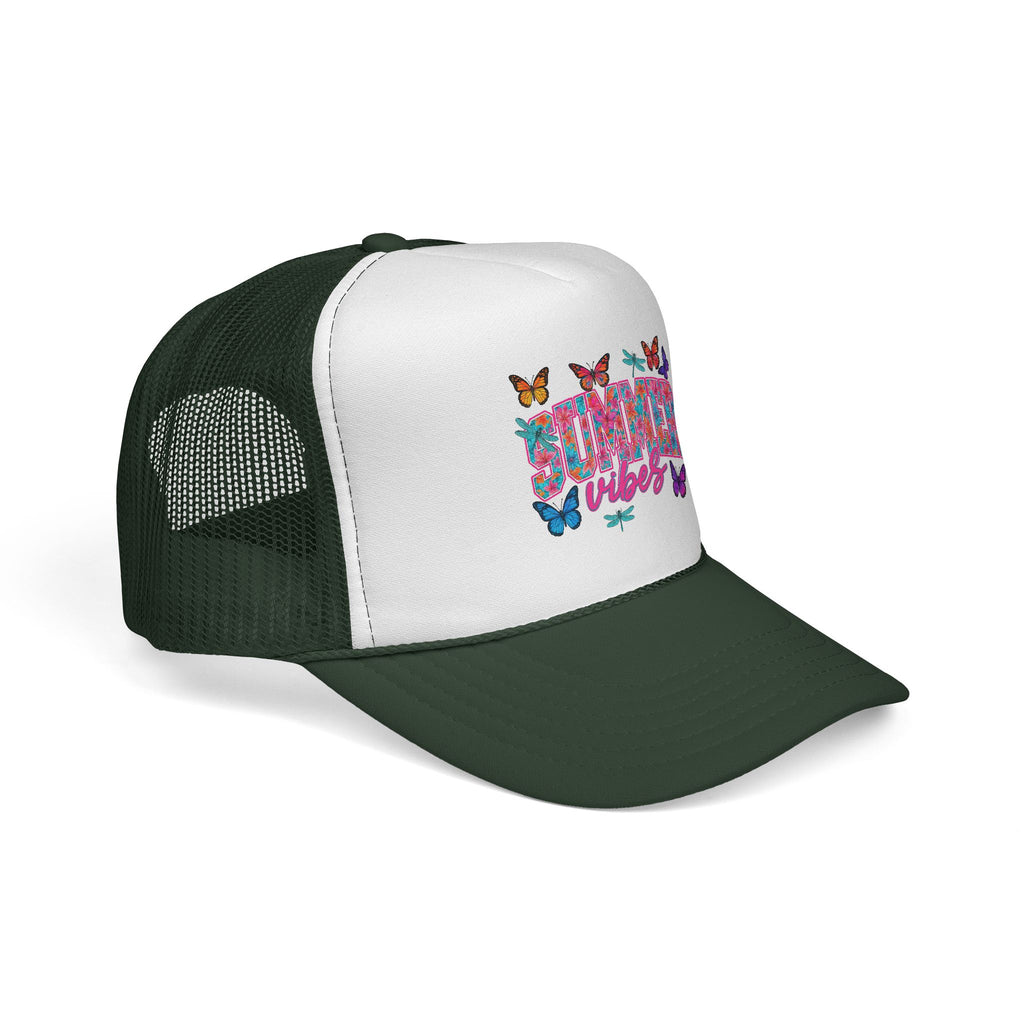 Trucker Cap - 'Butterfly Vibes' Floral Graphic Mesh Hat