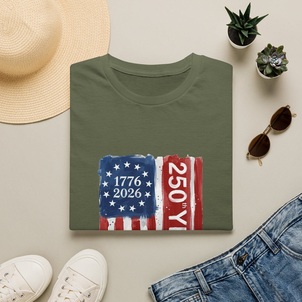 250 Years Flag T‑Shirt — 1776–2026 American Bicentennial Patriotic Tee