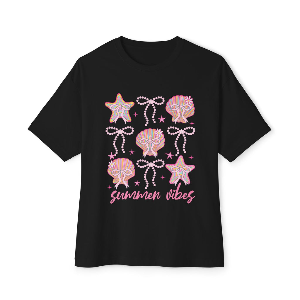 Summer Vibes Seashell & Starfish Boxy Tee