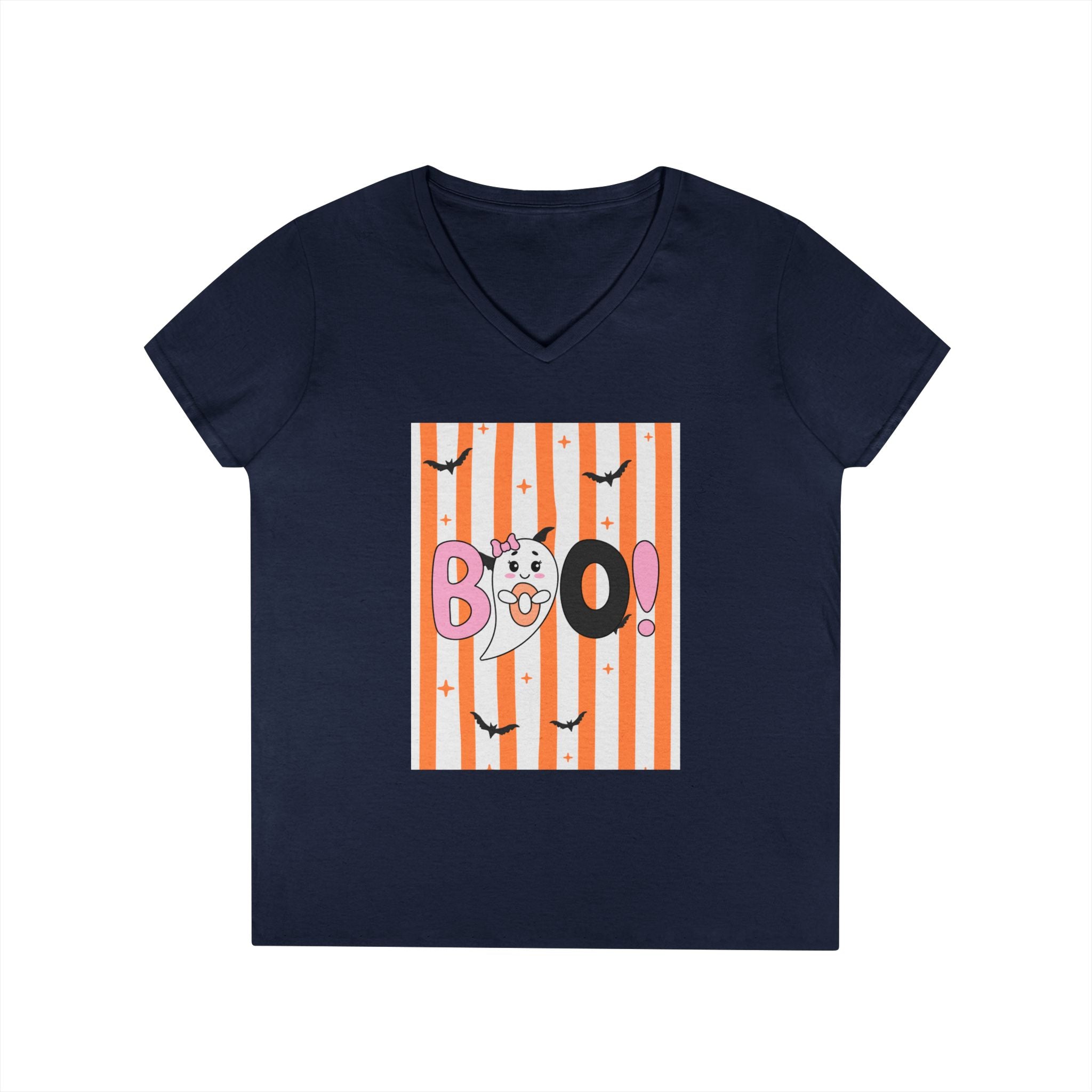 Boo! Ghost Halloween V‑Neck Tee