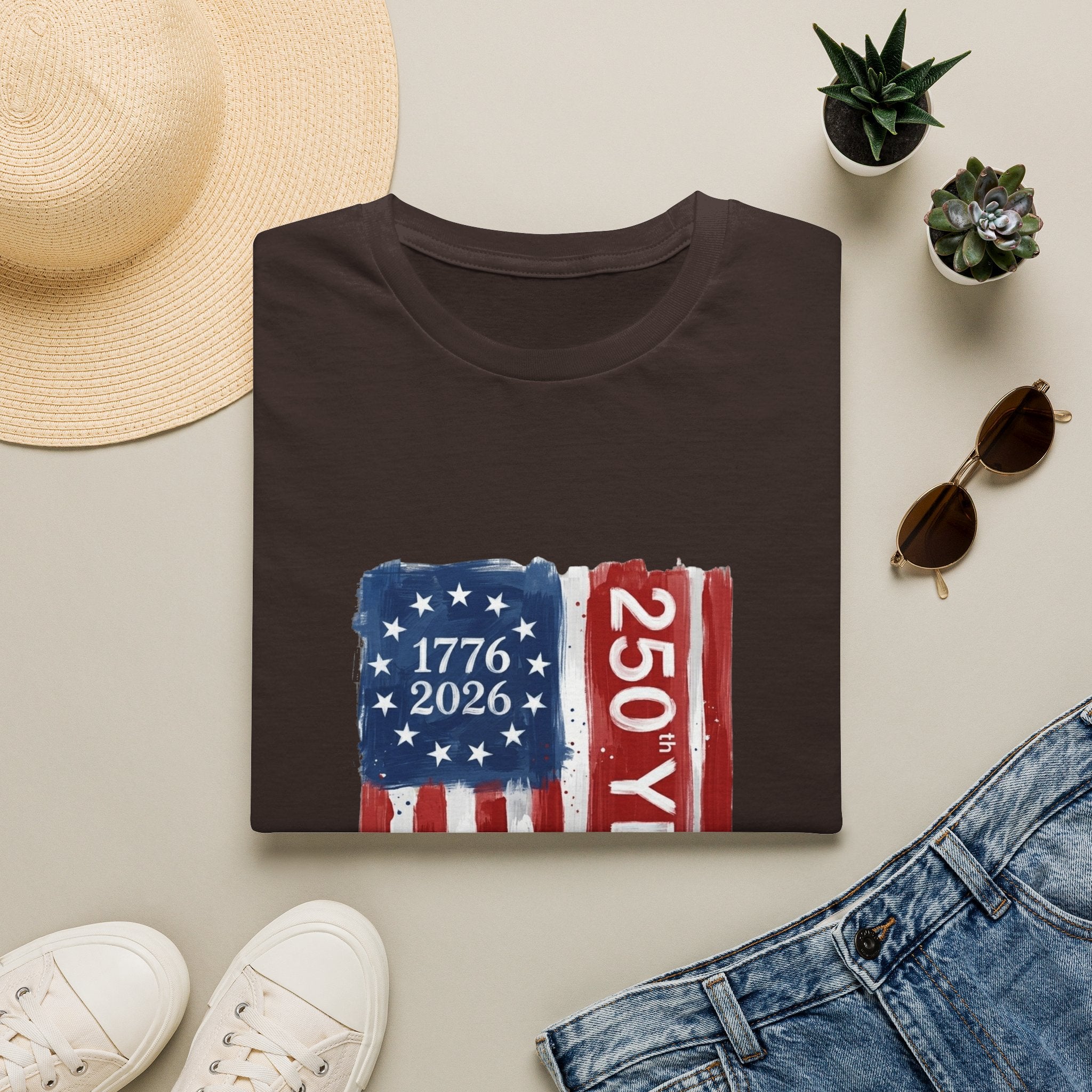 250 Years Flag T‑Shirt — 1776–2026 American Bicentennial Patriotic Tee