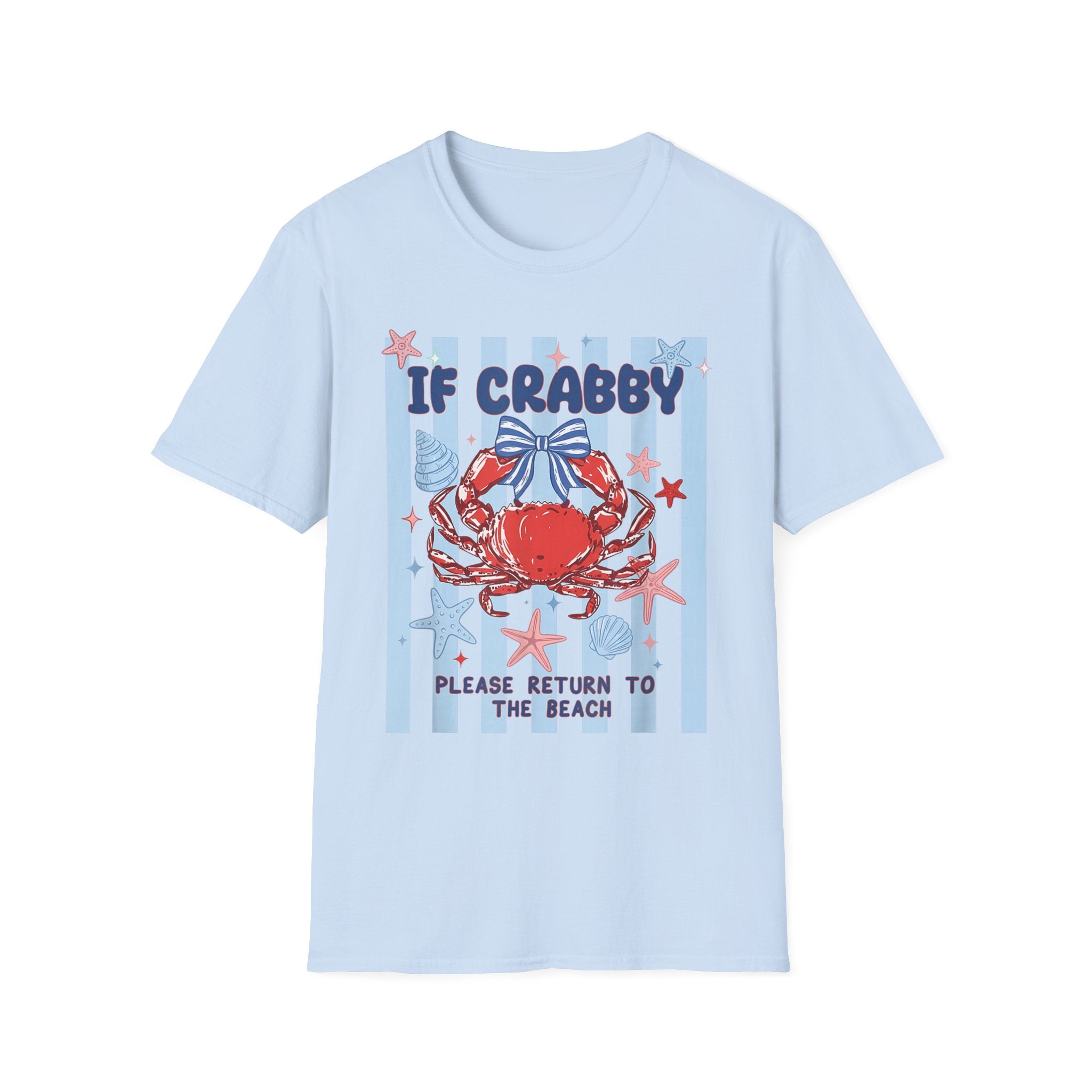 T-Shirt — "If Crabby Please Return to the Beach" Nautical Crab Graphic Tee