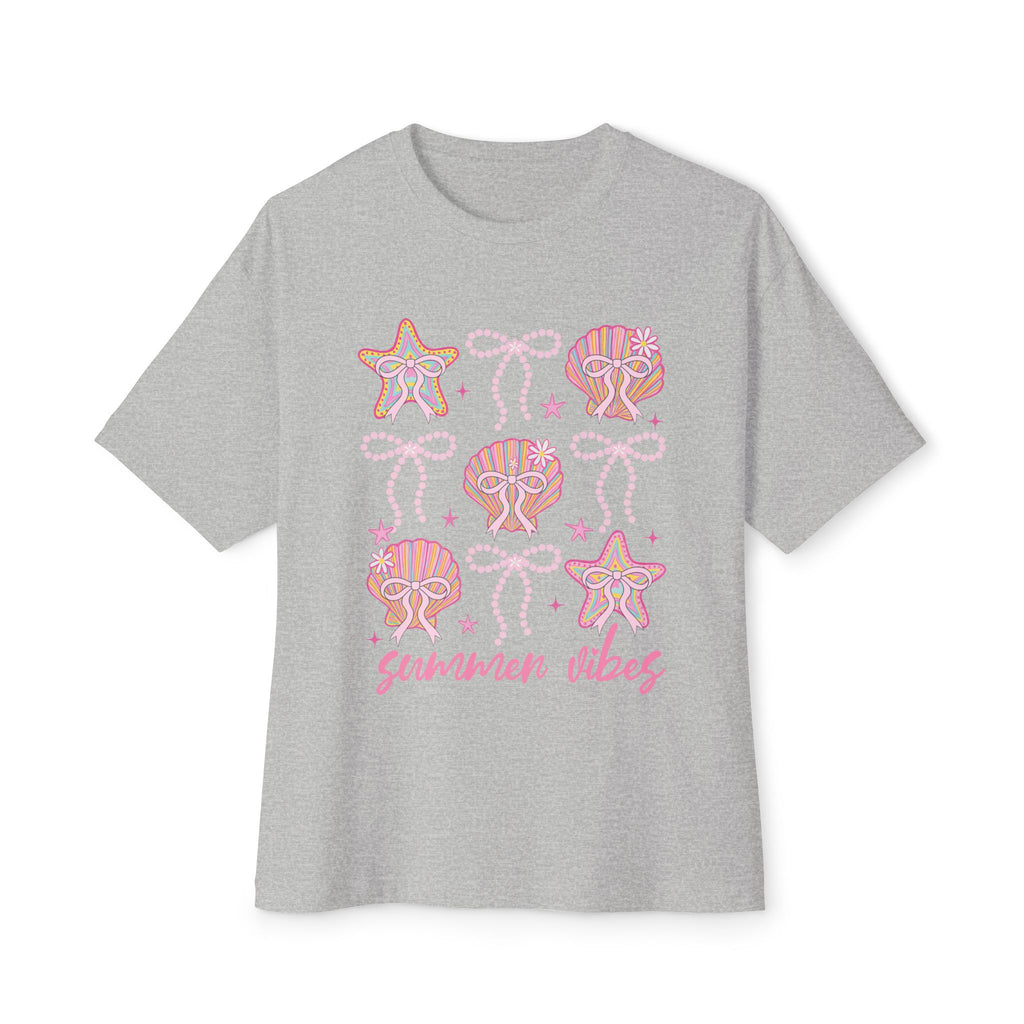 Summer Vibes Seashell & Starfish Boxy Tee