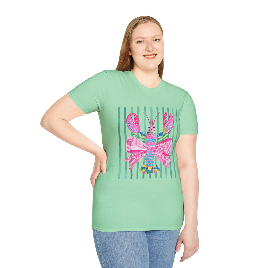 Easter Lobster Tee — Pink Floral Bow Beach Crab T-Shirt