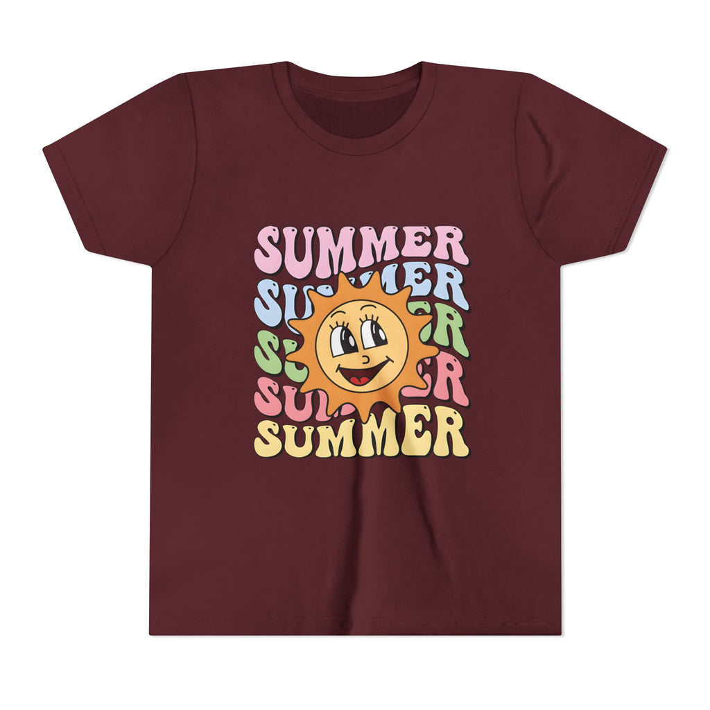 Youth Tee – Retro Happy Sun “Summer” Graphic Kids T-Shirt