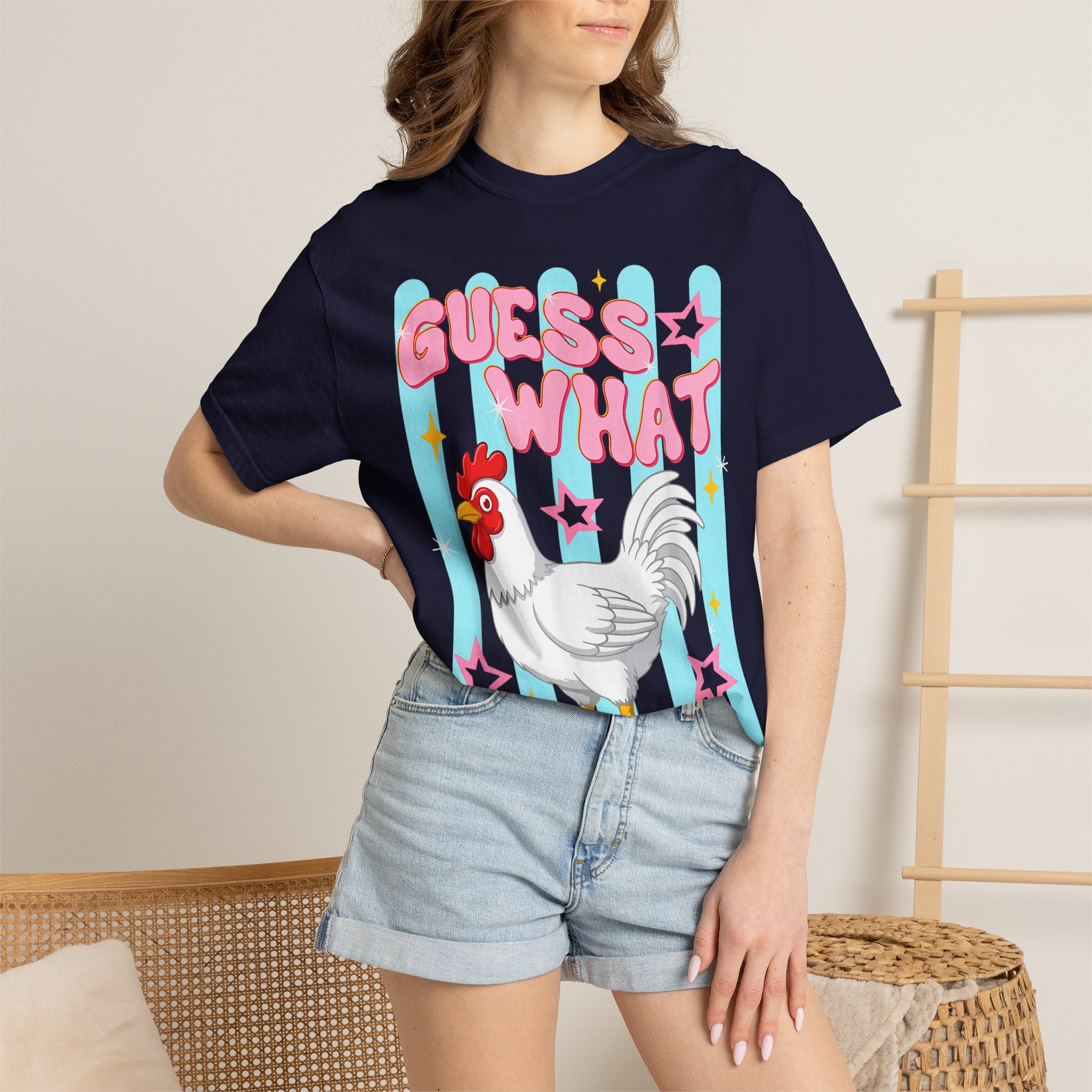 Guess What Rooster T-Shirt — Cute Retro Chicken Graphic Tee