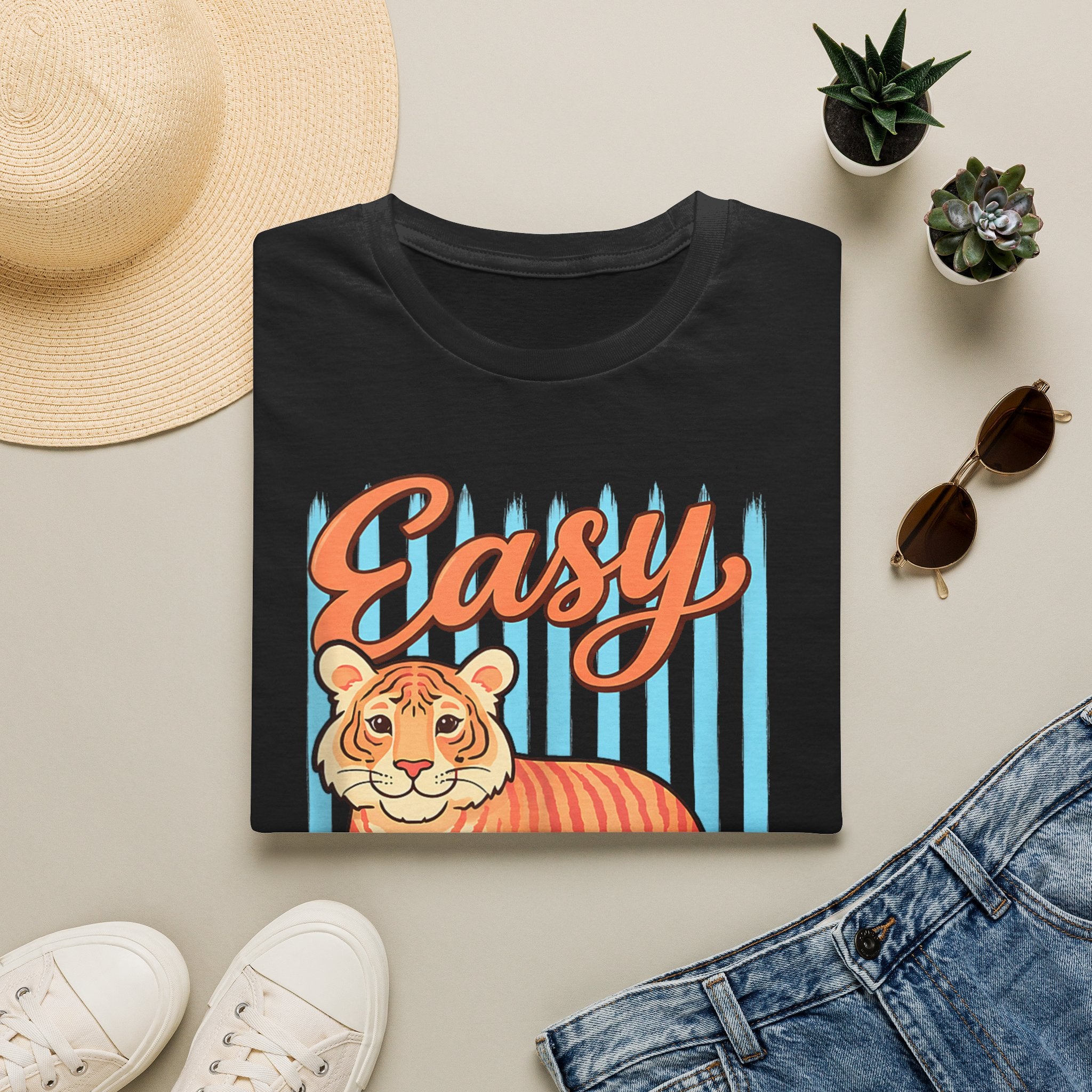 Easy Tiger T-Shirt — Retro Stripe Graphic Tee