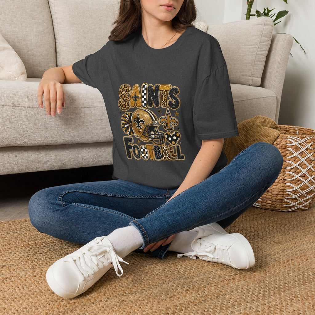 Saints Football T-Shirt — Fleur-de-Lis Game Day Tee