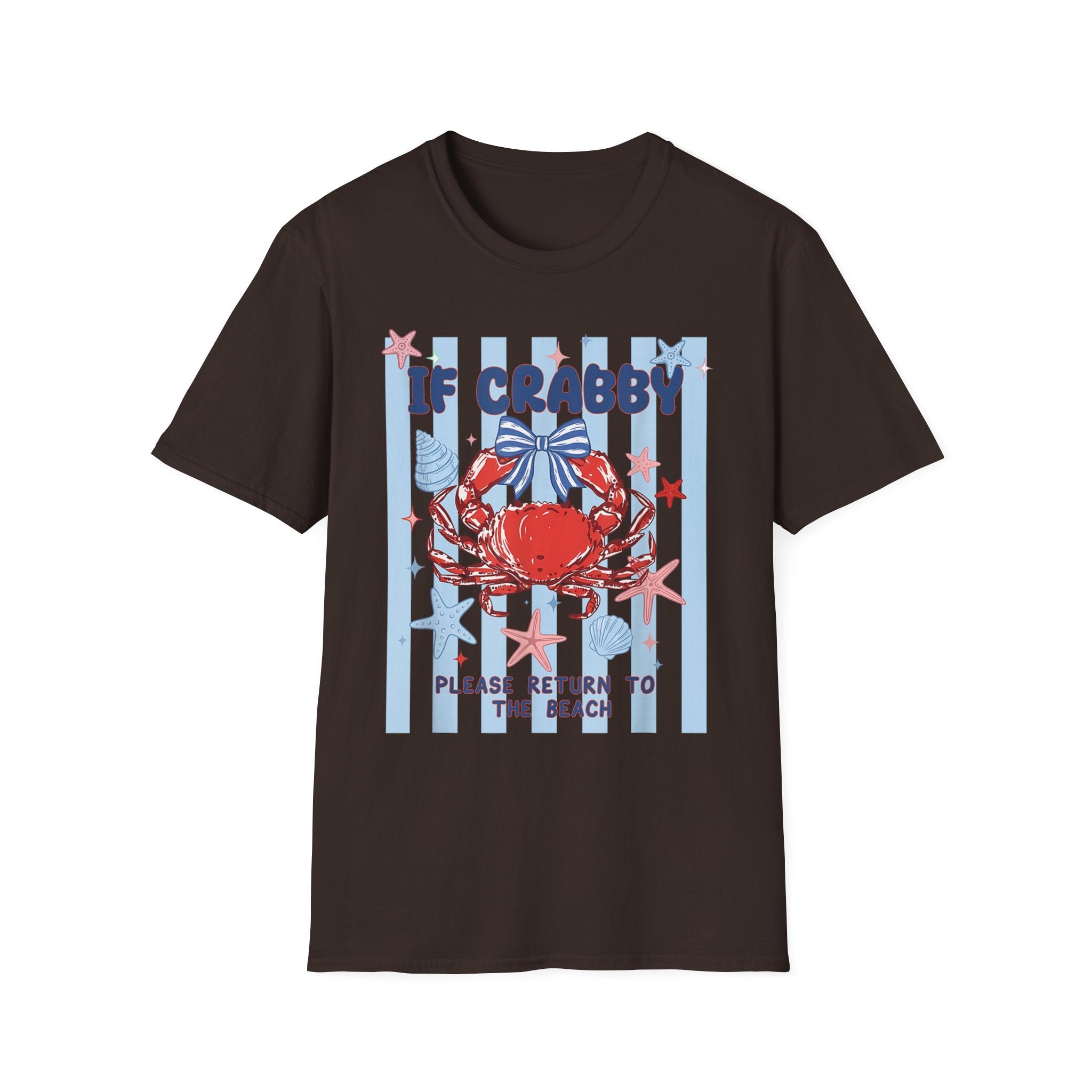 T-Shirt — "If Crabby Please Return to the Beach" Nautical Crab Graphic Tee