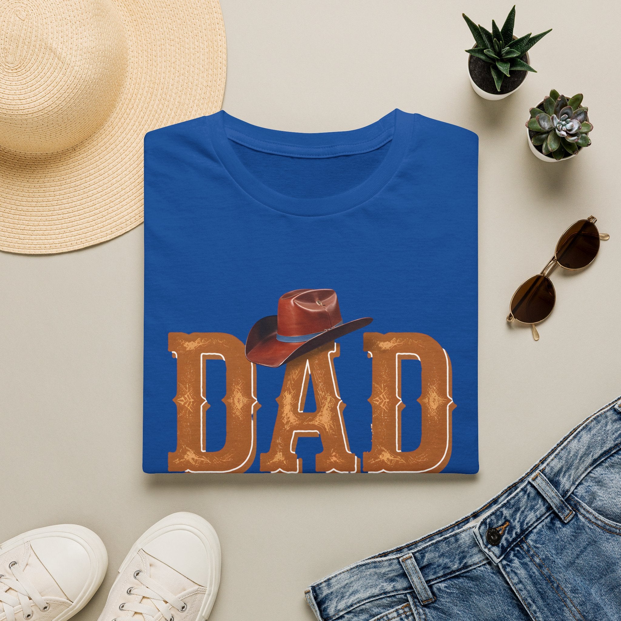 Dad Cowboy T-Shirt — "DAD" with Hat & "The Man The Myth The Legend" Design
