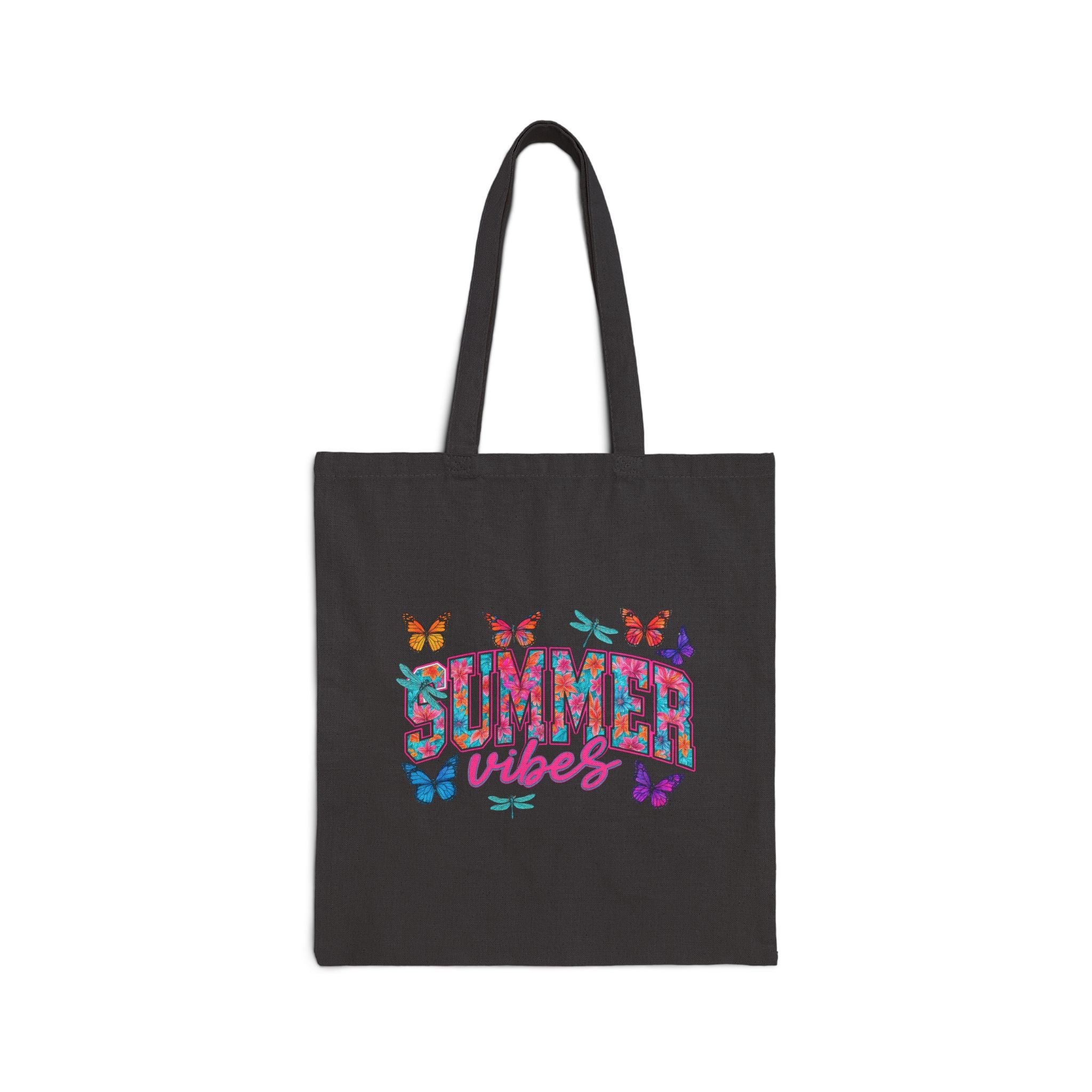 Tote Bag - "Summer Vibes" Colorful Butterfly Canvas Tote
