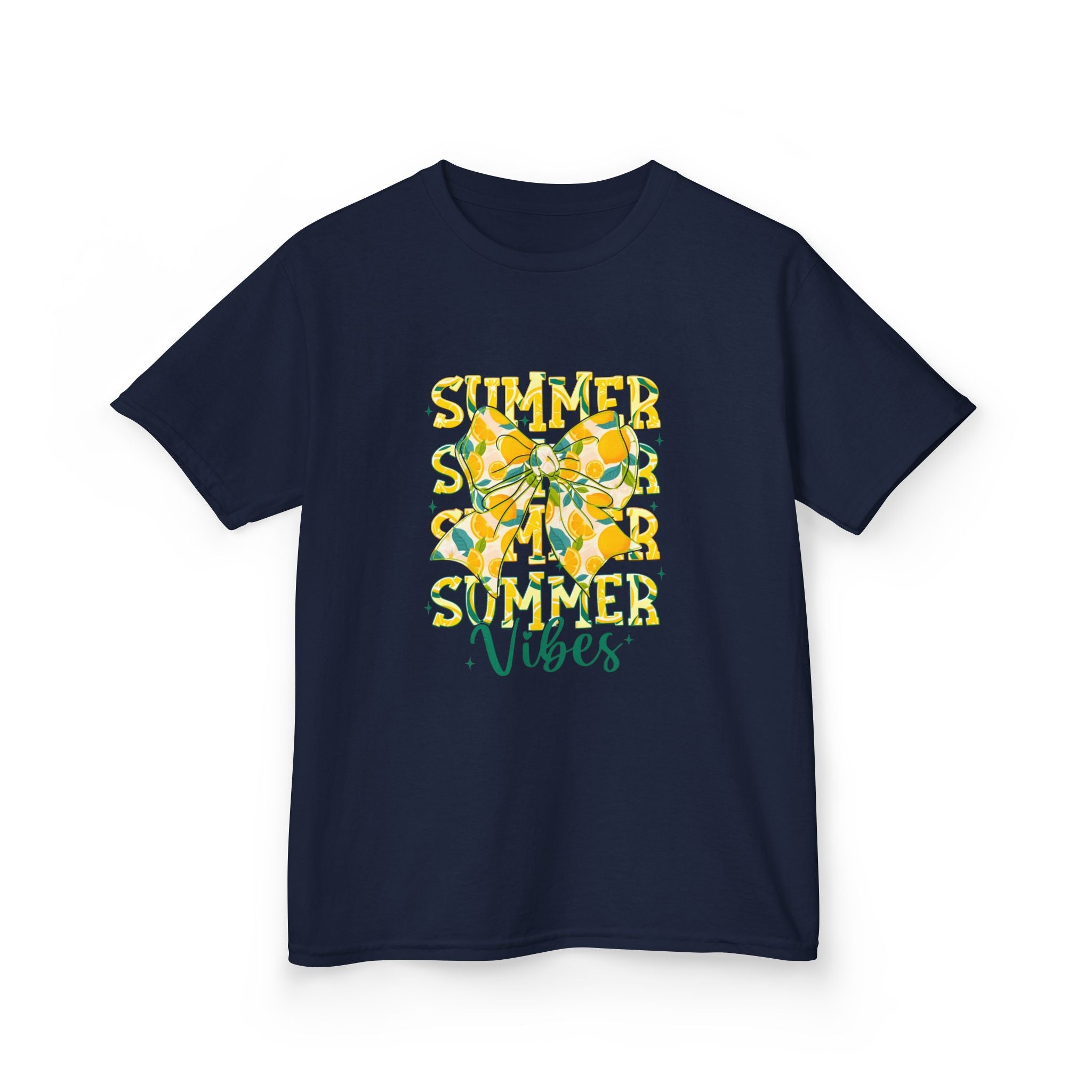 Kids Tee — "Summer Vibes" Lemon Floral Graphic