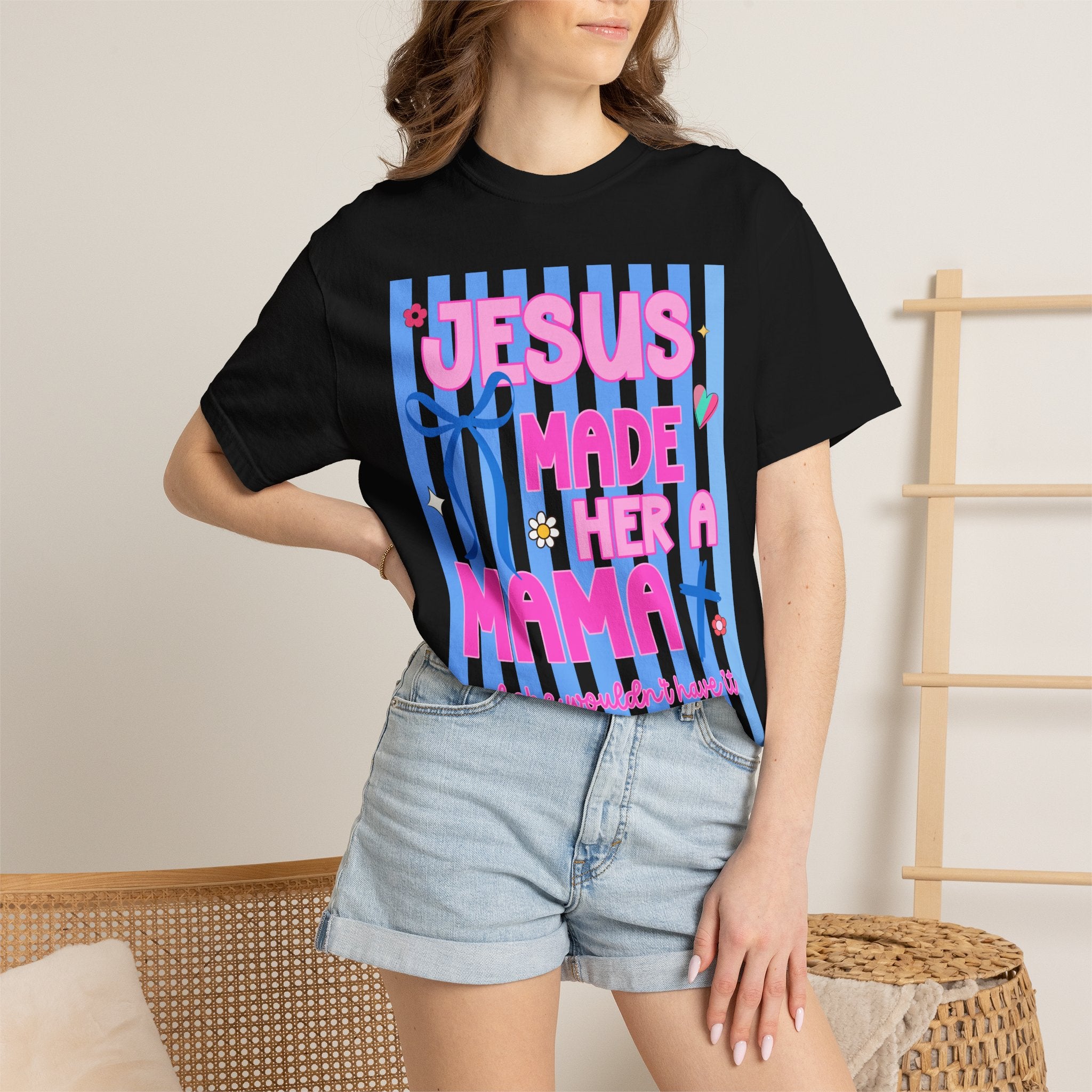 Jesus Made Her a Mama T-Shirt Jesus Made Her A Mama Shirt, Christian Mom Shirt, Faith Based Mama Tee, Religious Mother Shirt, Christian Women Graphic Tee, Cool Moms Tee