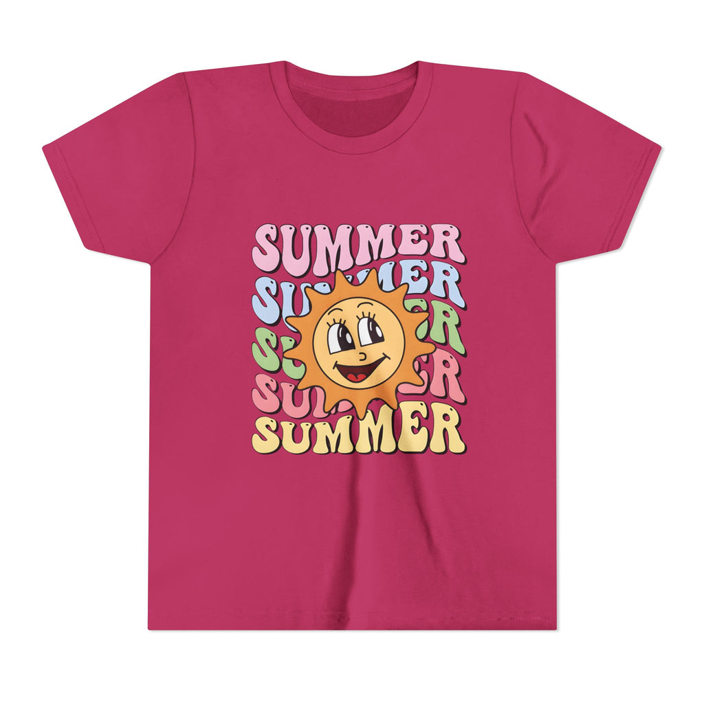Youth Tee – Retro Happy Sun “Summer” Graphic Kids T-Shirt