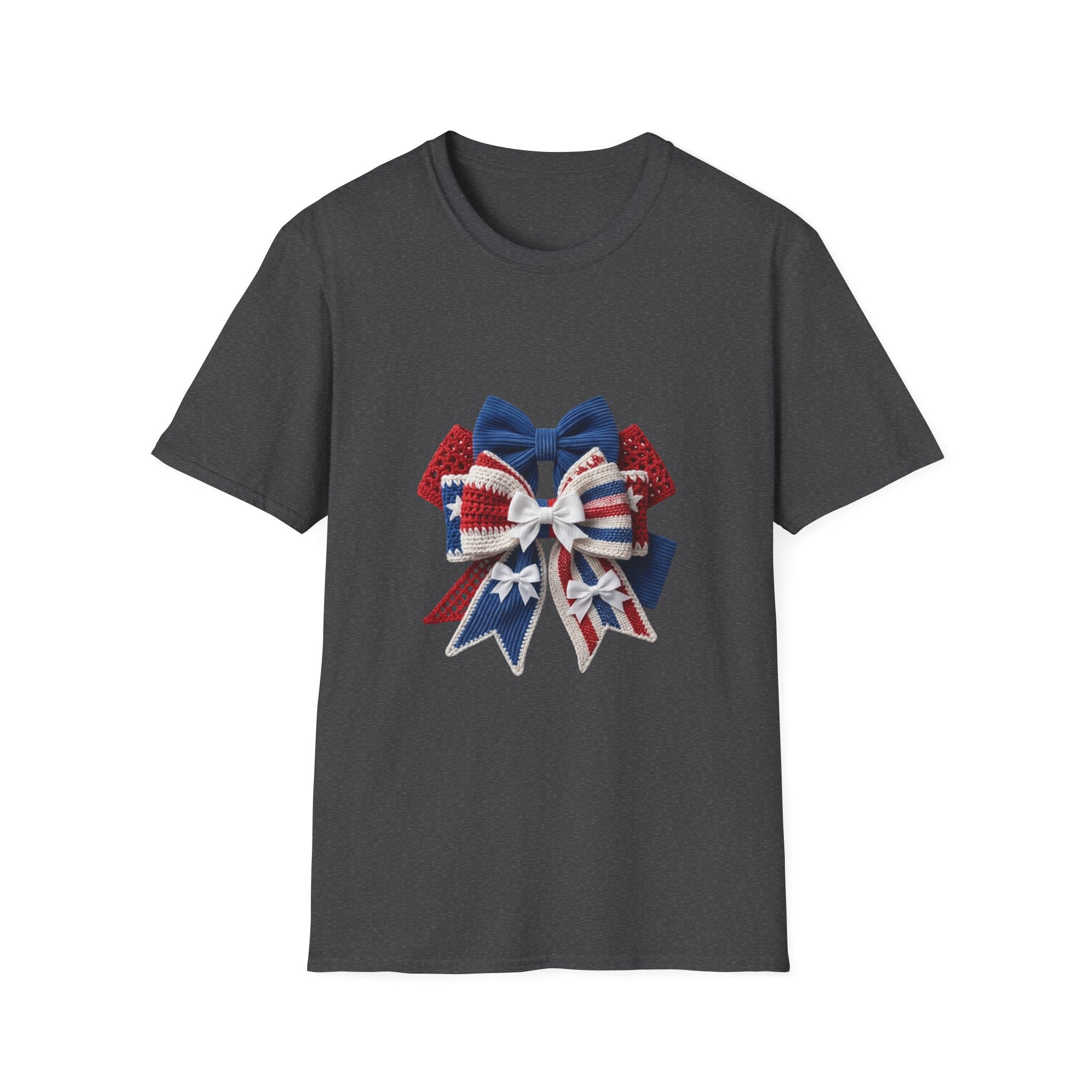 Patriotic Bow T-Shirt — Red White & Blue Ribbon Graphic