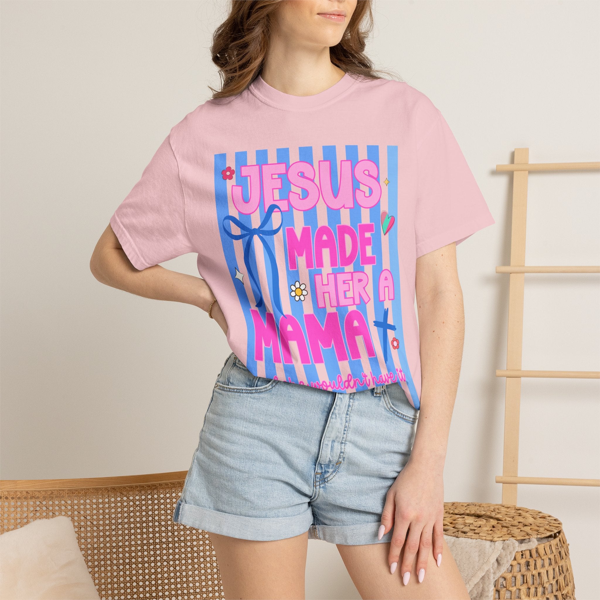 Jesus Made Her a Mama T-Shirt Jesus Made Her A Mama Shirt, Christian Mom Shirt, Faith Based Mama Tee, Religious Mother Shirt, Christian Women Graphic Tee, Cool Moms Tee