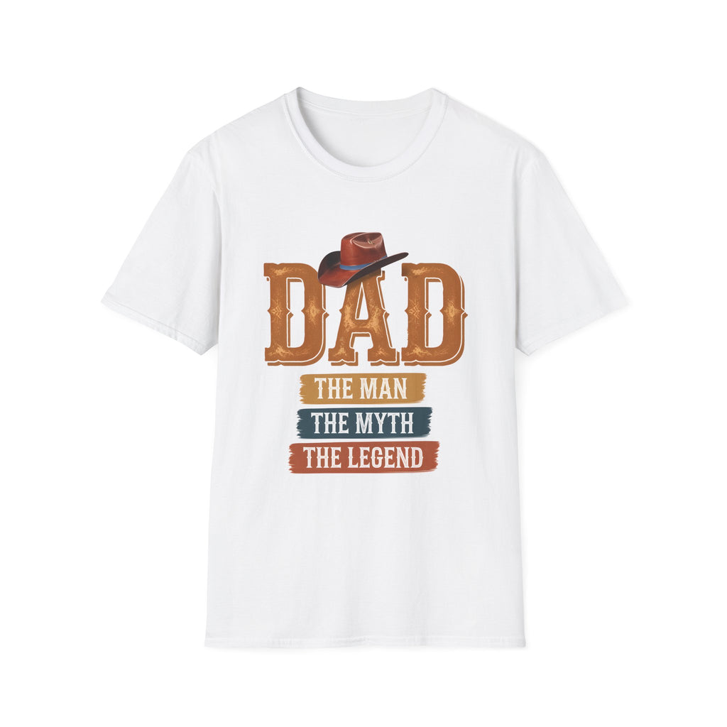 Dad Cowboy T-Shirt — "DAD" with Hat & "The Man The Myth The Legend" Design