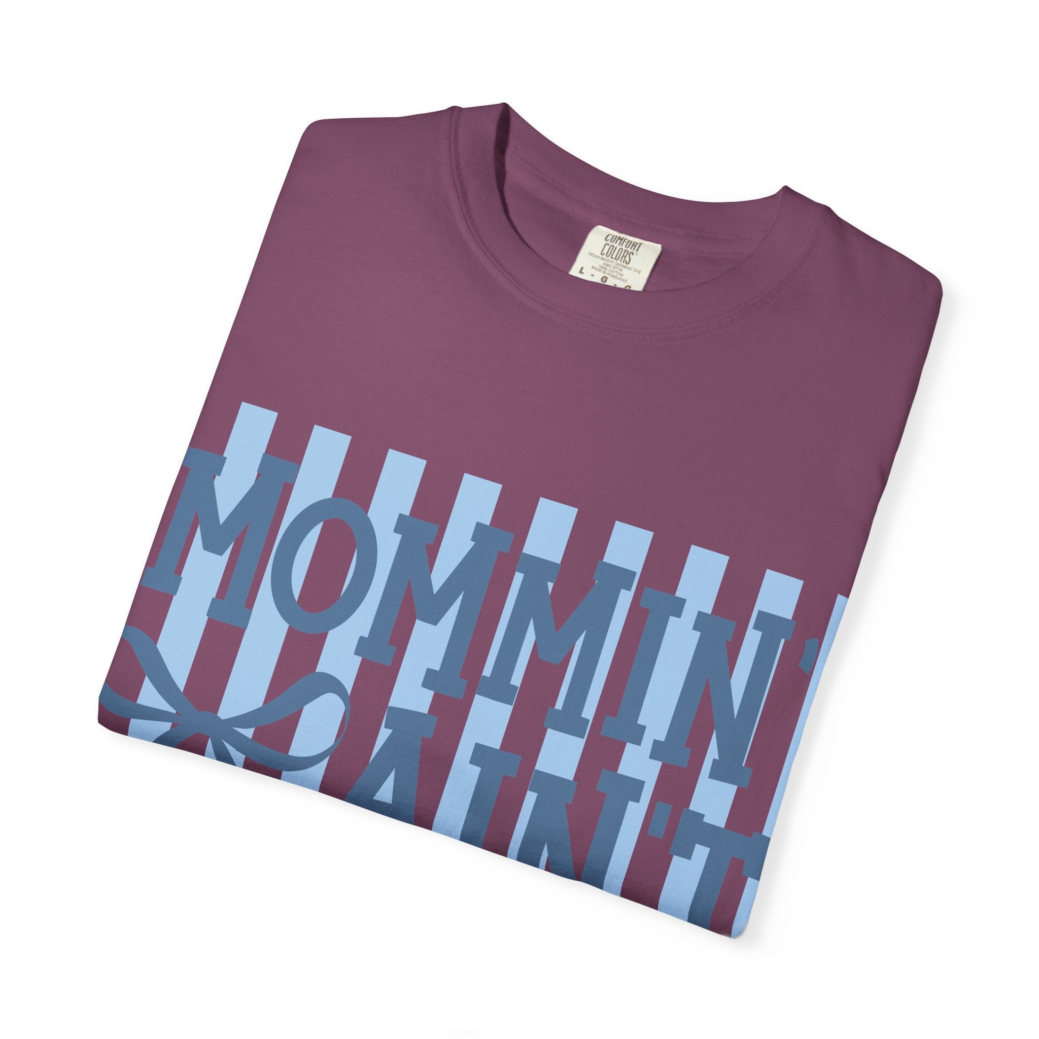 Mommin' Ain't Easy T-Shirt — Funny Mom Gift, Blue Striped Mother's Day Tee