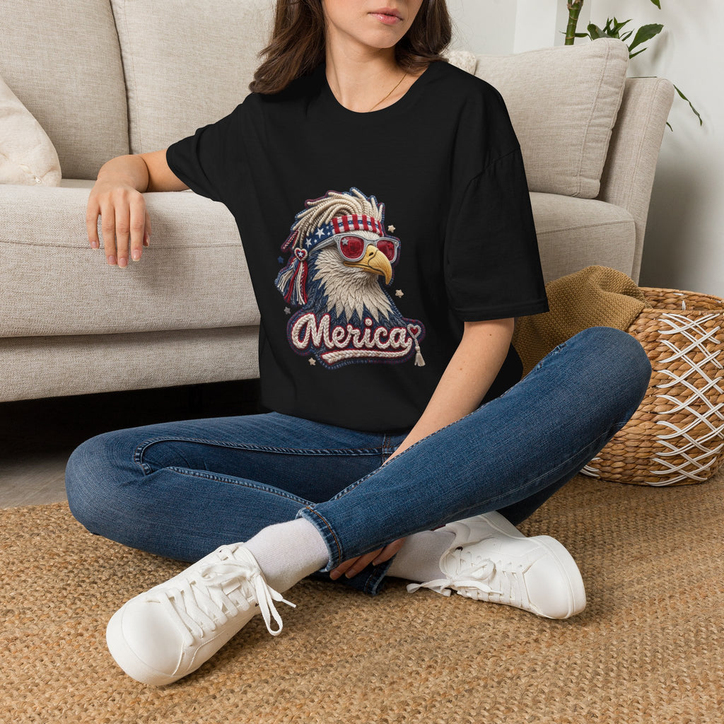 Eagle 'Merica T-Shirt — Patriotic Bald Eagle Sunglasses Tee