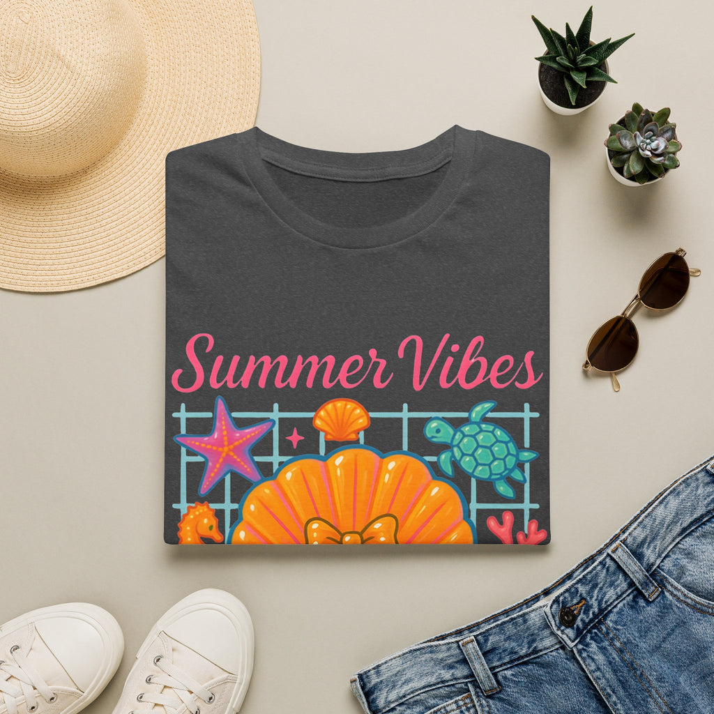 T-Shirt — "Summer Vibes" Seashell & Sea Life Beach Tee