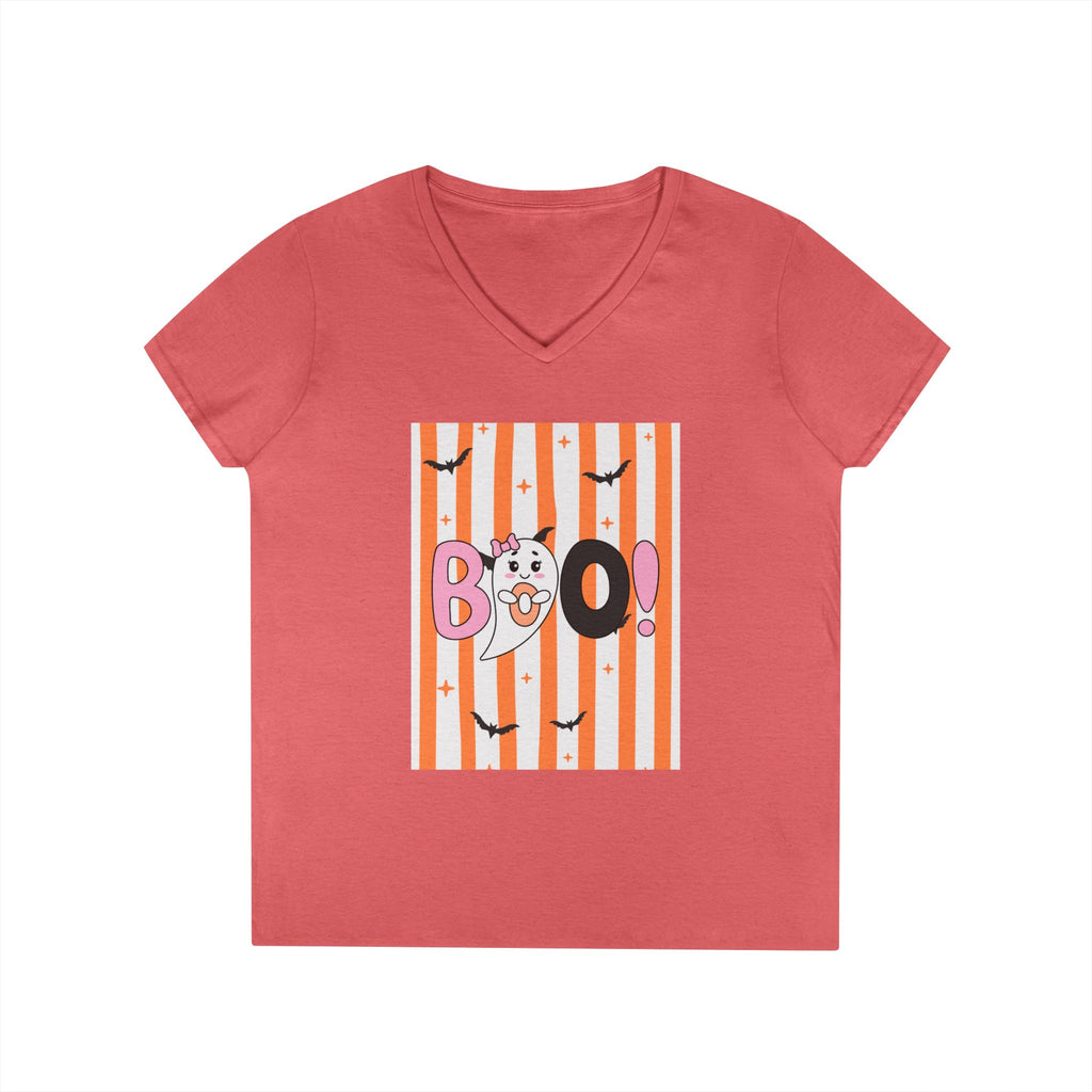Boo! Ghost Halloween V‑Neck Tee