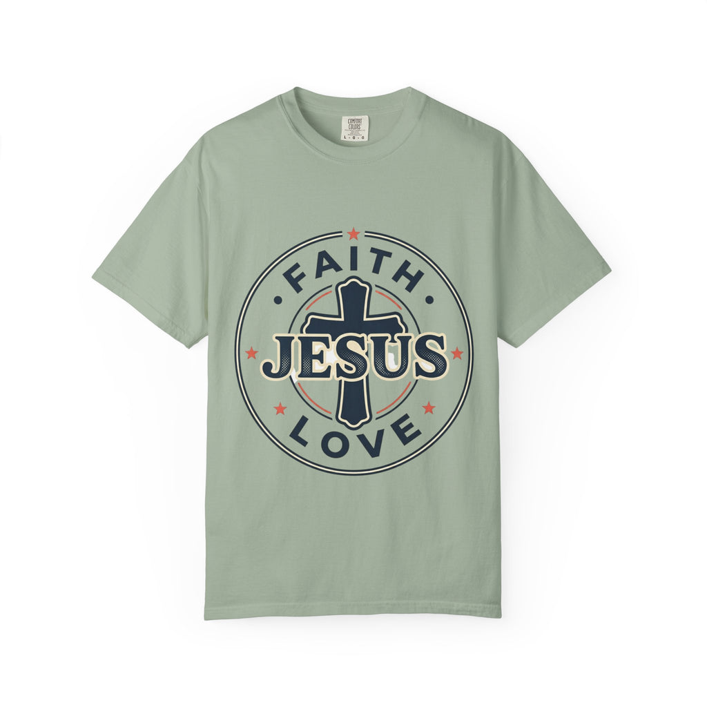 Faith & Love "Jesus" T-Shirt — Christian Graphic Tee for Church, Faith-Based Gifts
