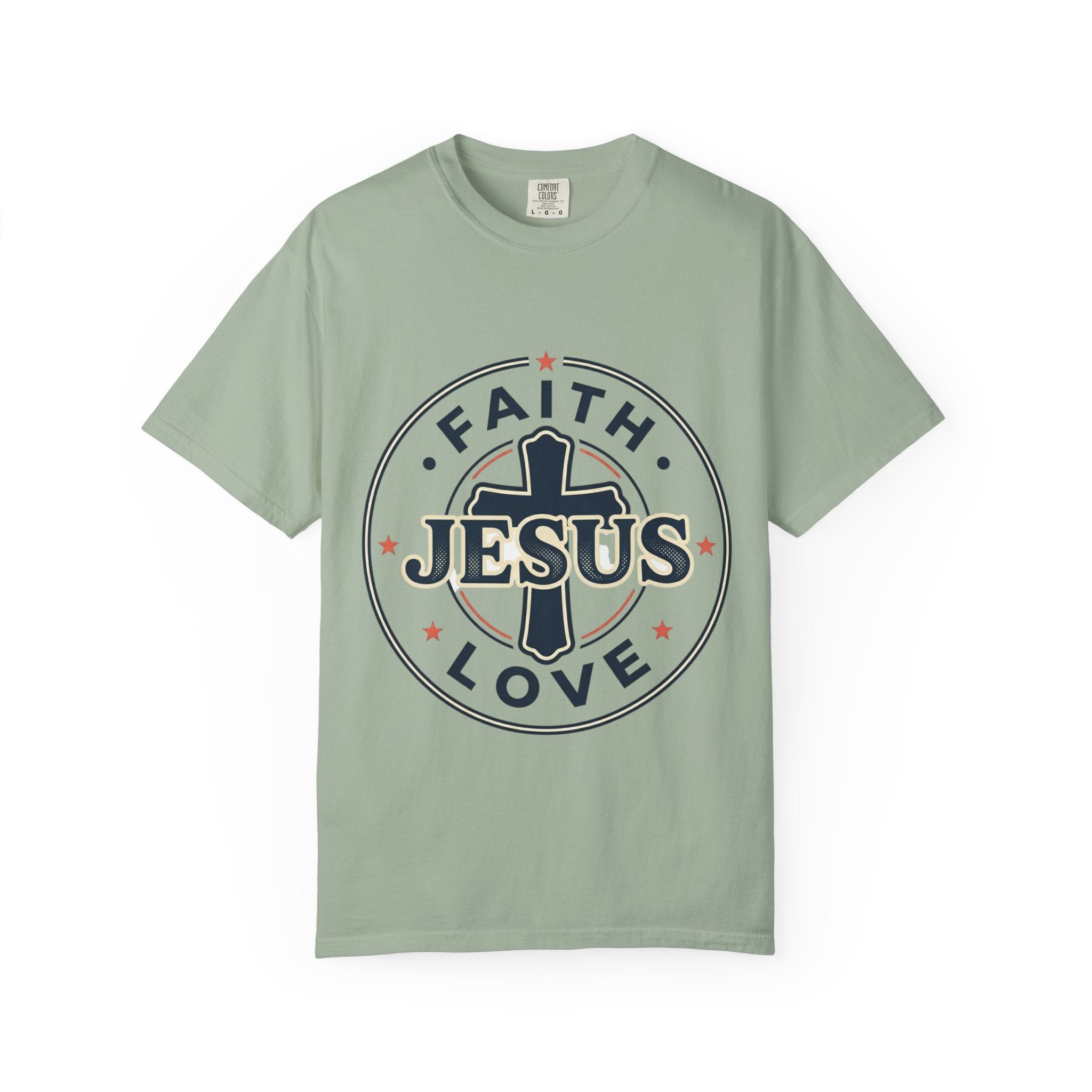 Faith & Love "Jesus" T-Shirt — Christian Graphic Tee for Church, Faith-Based Gifts