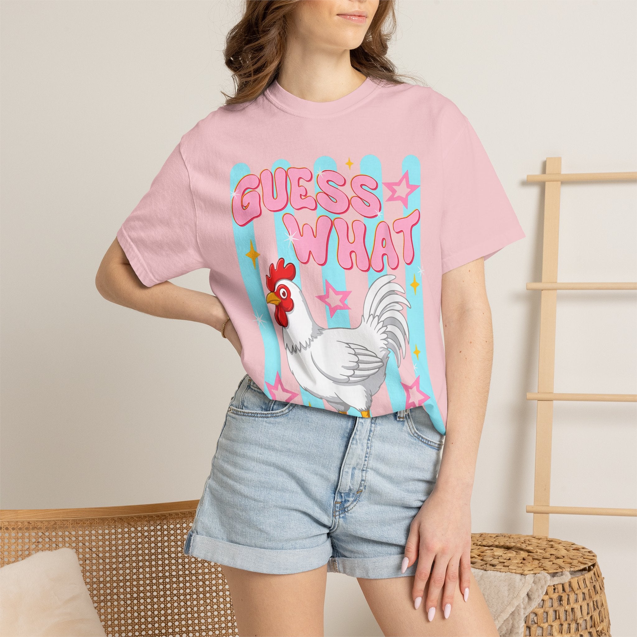 Guess What Rooster T-Shirt — Cute Retro Chicken Graphic Tee