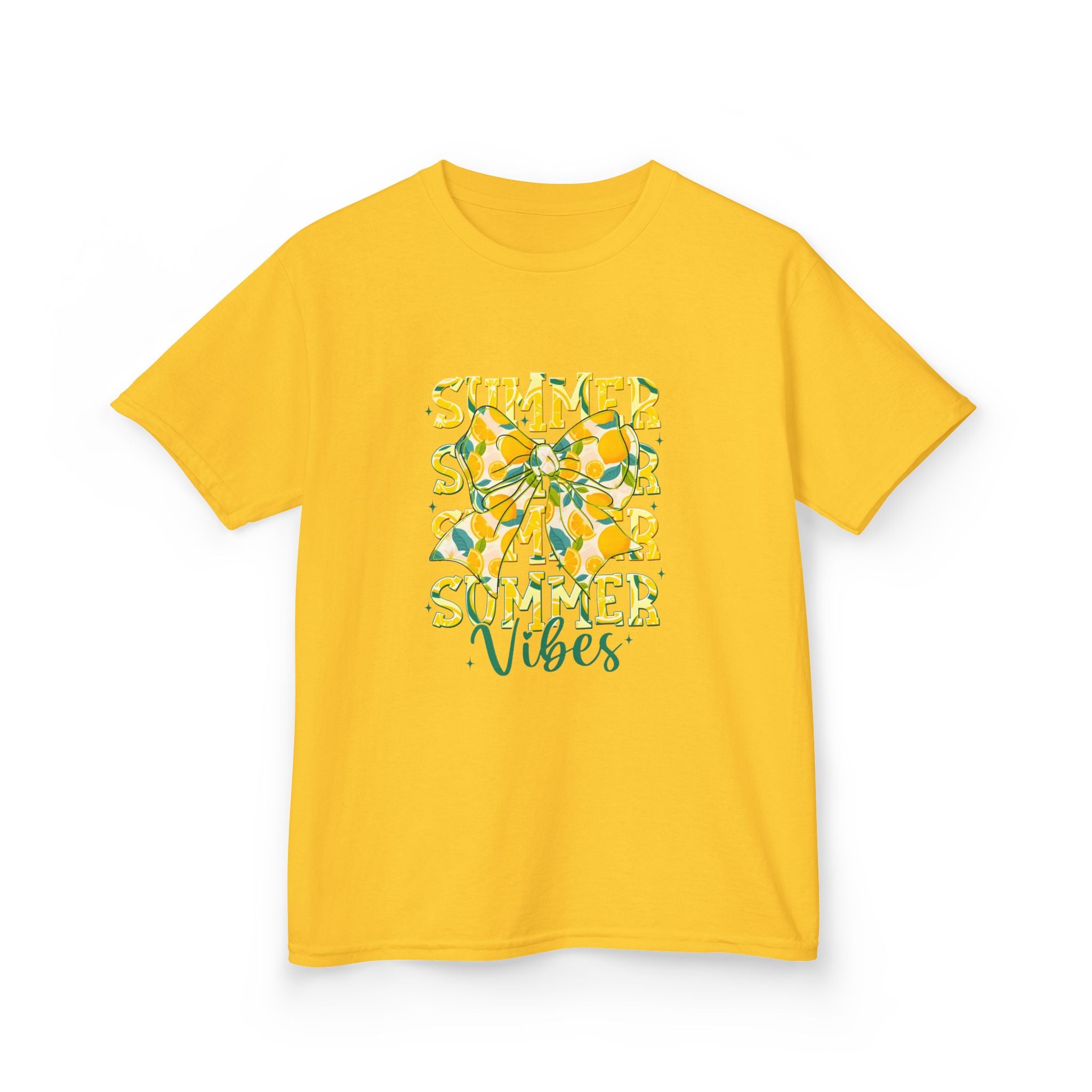 Kids Tee — "Summer Vibes" Lemon Floral Graphic