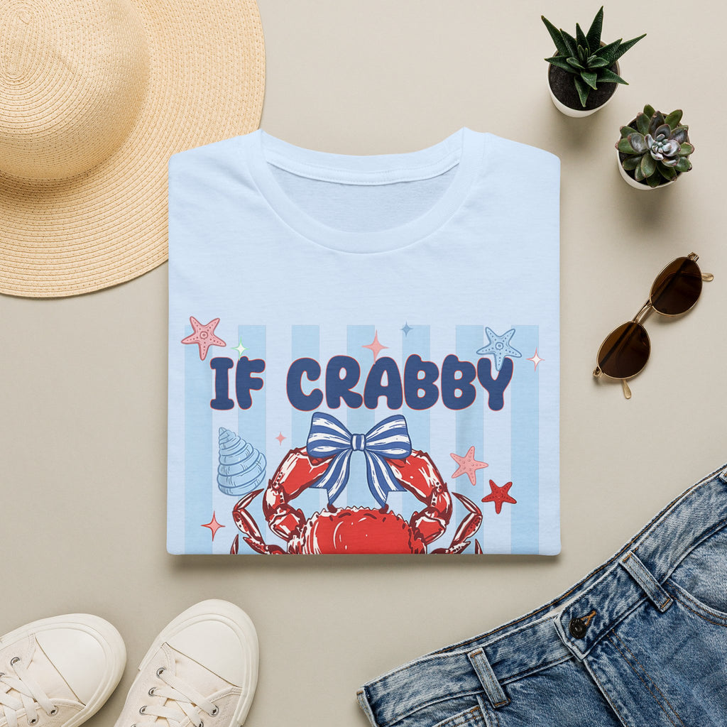 T-Shirt — "If Crabby Please Return to the Beach" Nautical Crab Graphic Tee