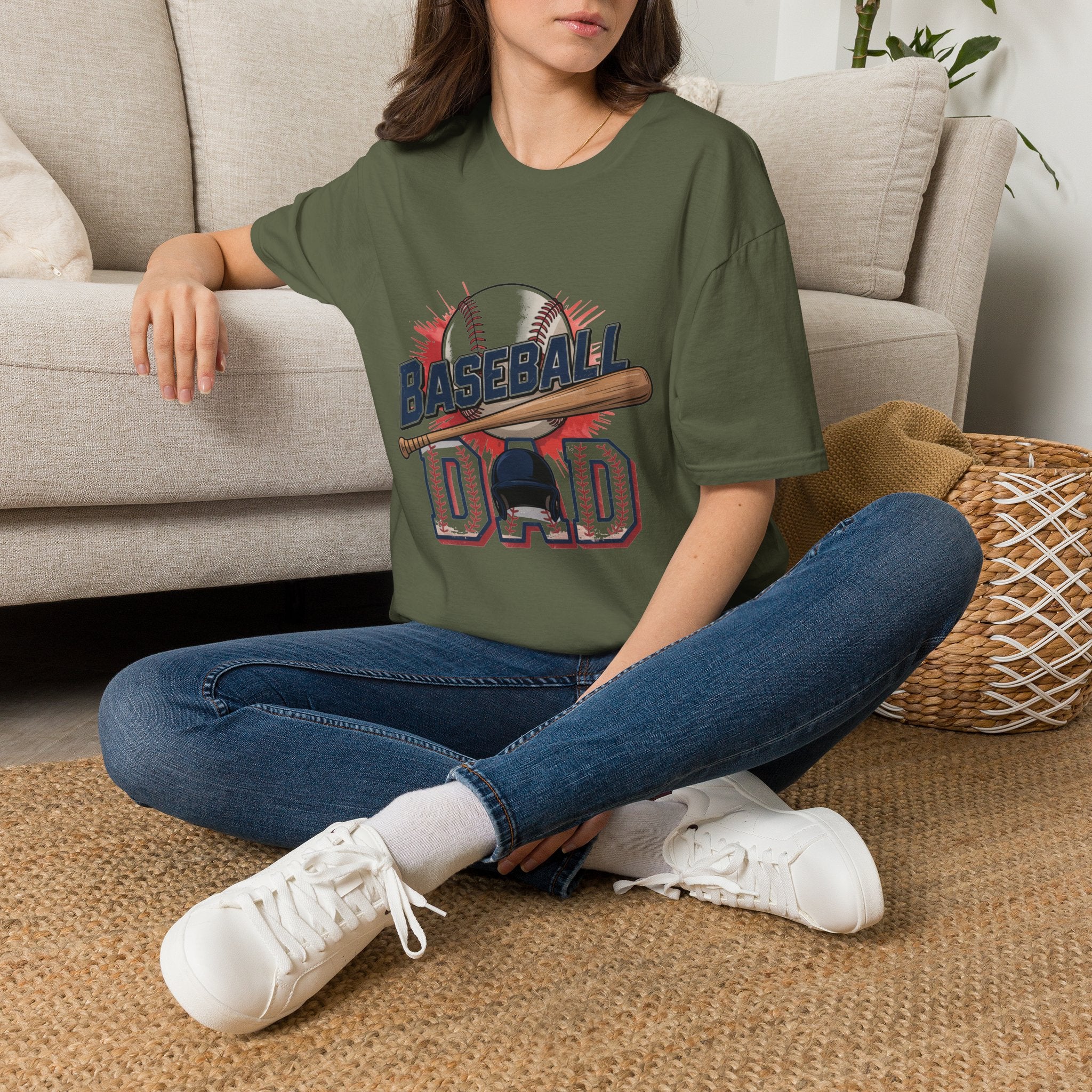 Baseball Dad T-Shirt — Vintage Baseball Ball & Bat Graphic