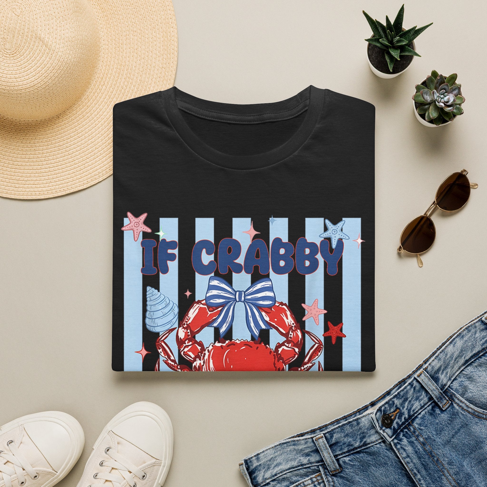 T-Shirt — "If Crabby Please Return to the Beach" Nautical Crab Graphic Tee