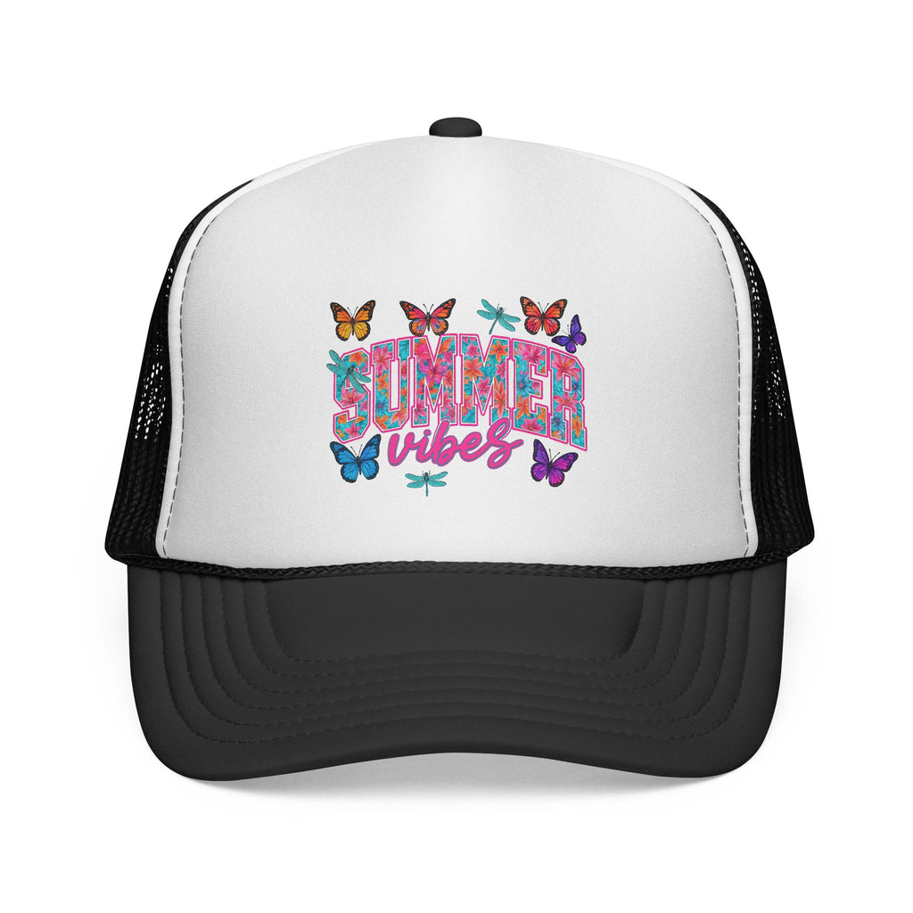Trucker Cap - 'Butterfly Vibes' Floral Graphic Mesh Hat