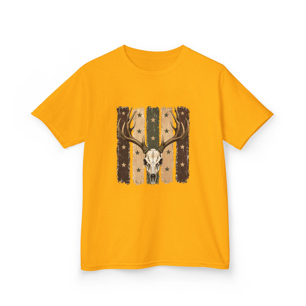 Kids Deer Skull Tee — Rustic Antler Graphic T-Shirt for Outdoor-Loving Kids