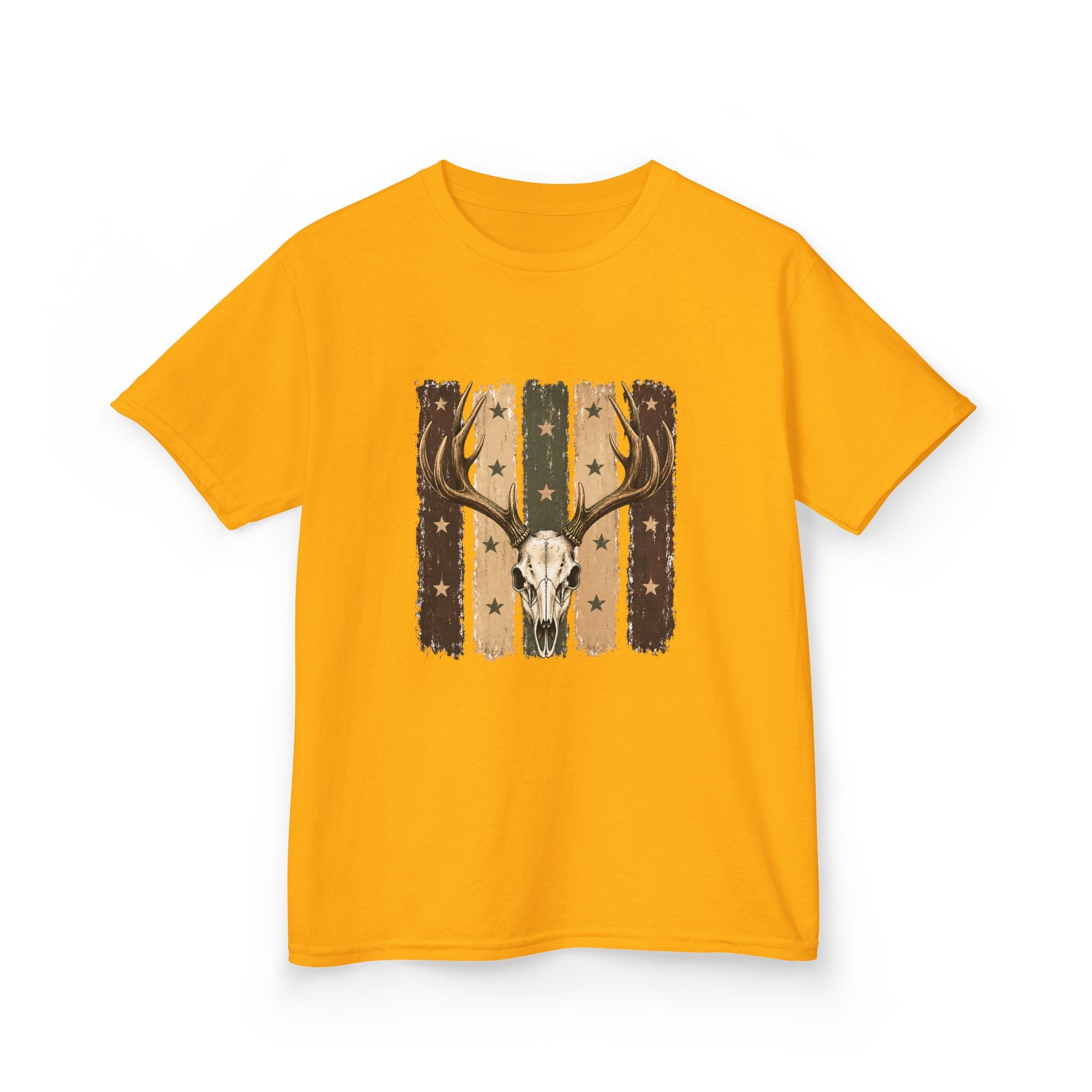 Kids Deer Skull Tee — Rustic Antler Graphic T-Shirt for Outdoor-Loving Kids