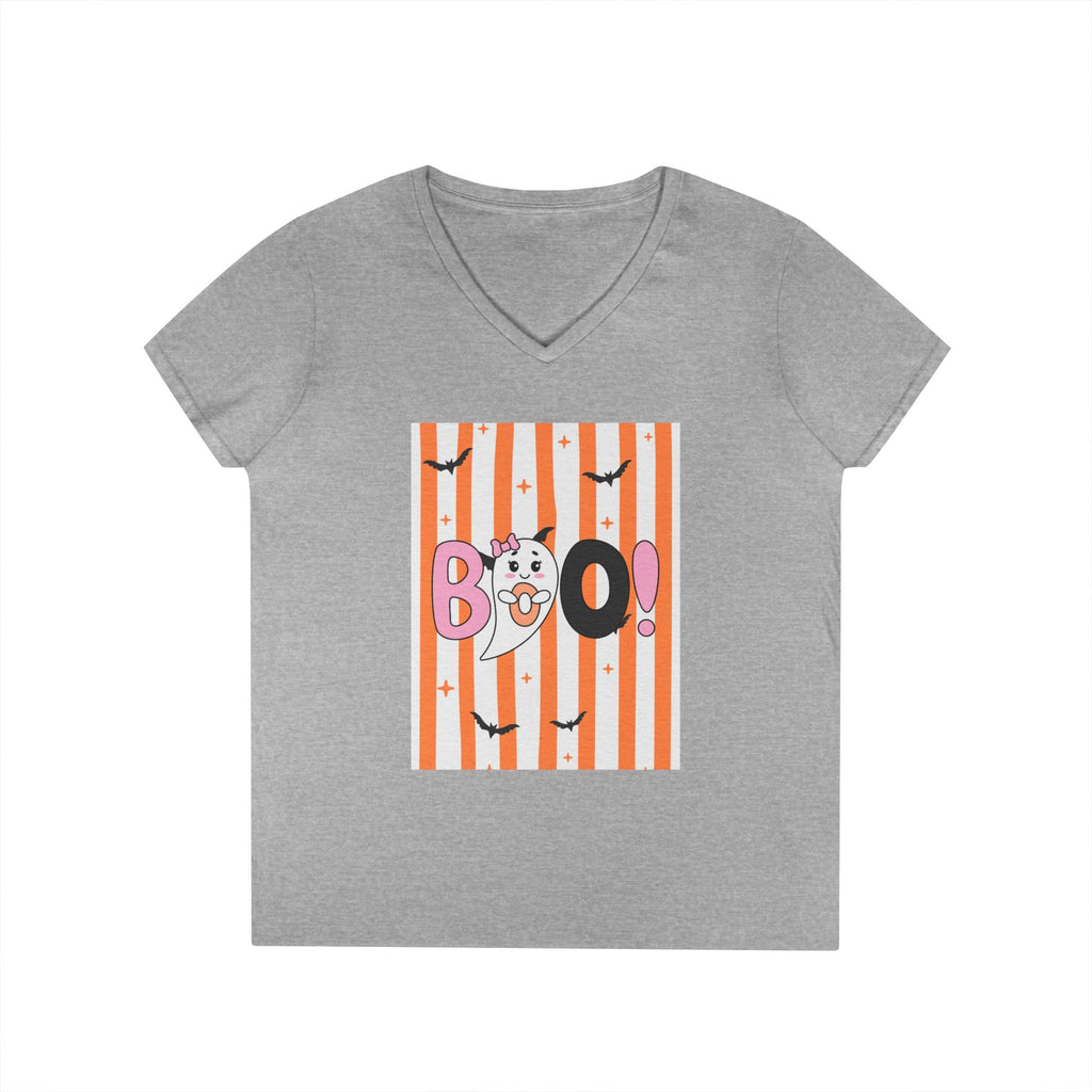 Boo! Ghost Halloween V‑Neck Tee