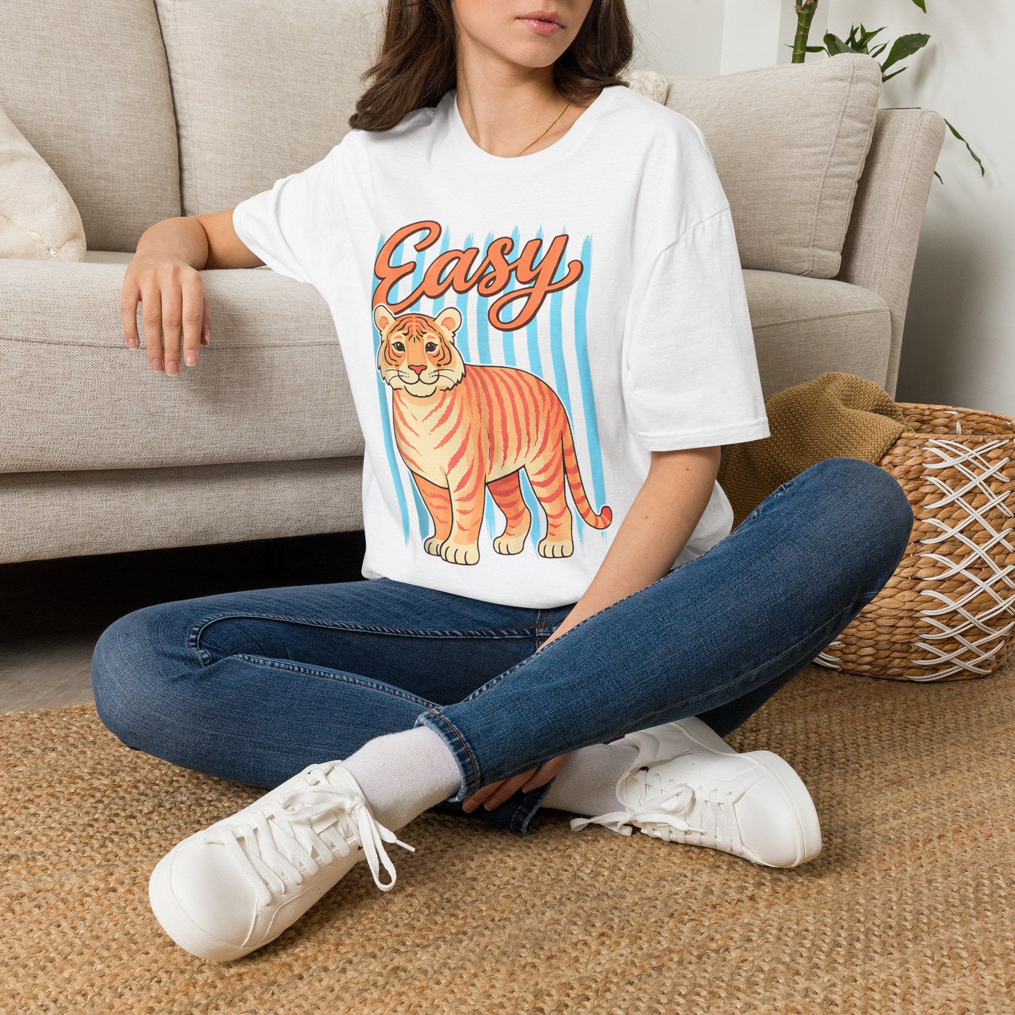 Easy Tiger T-Shirt — Retro Stripe Graphic Tee