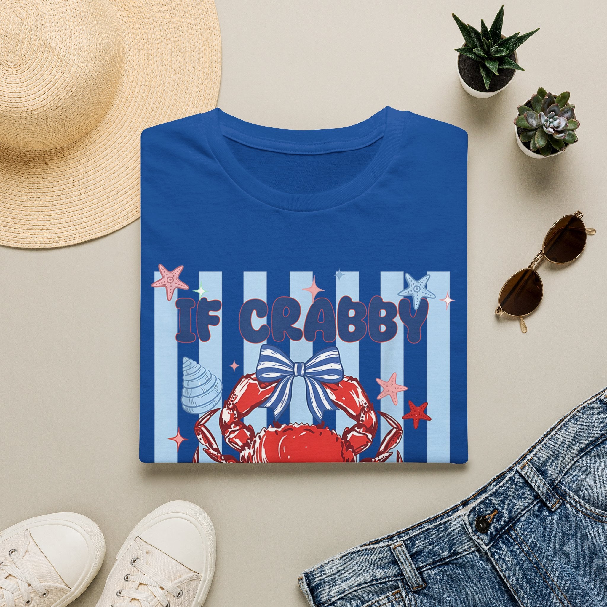 T-Shirt — "If Crabby Please Return to the Beach" Nautical Crab Graphic Tee