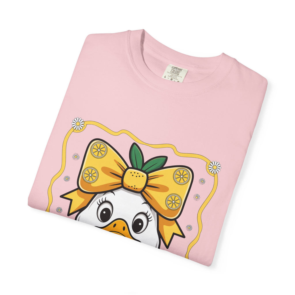 Cute Lemon Duck T-Shirt — Whimsical Duck with Bow Graphic Tee
