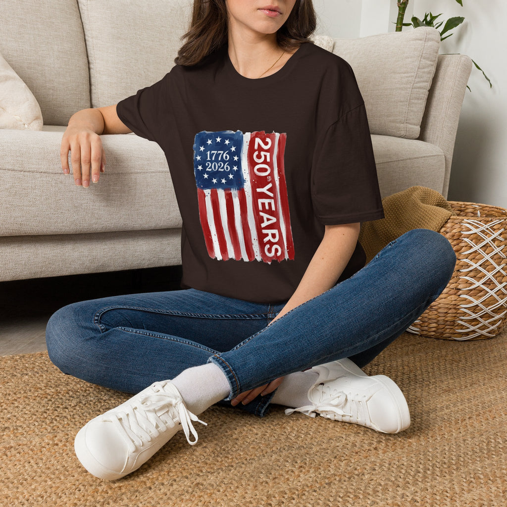 250 Years Flag T‑Shirt — 1776–2026 American Bicentennial Patriotic Tee