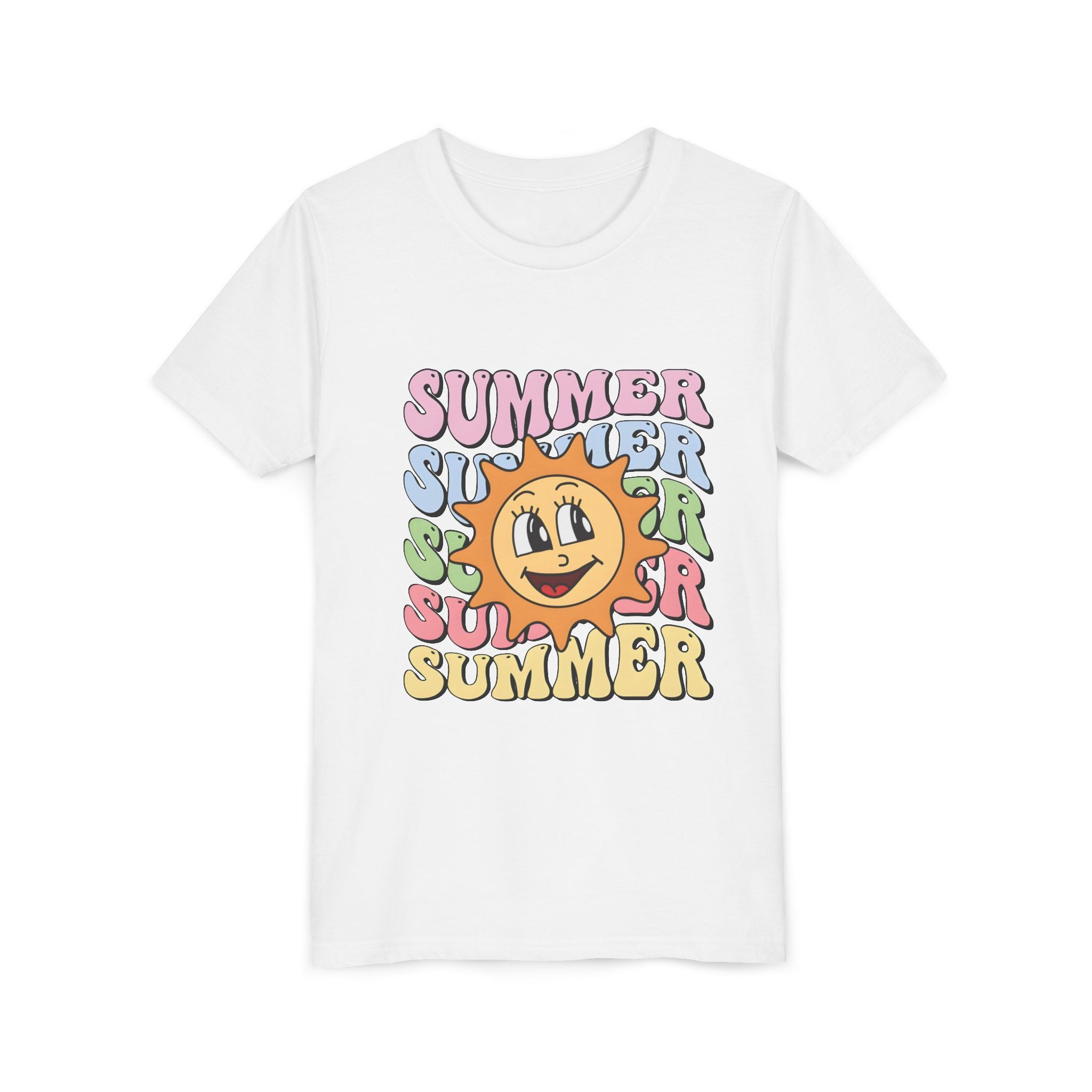 Youth Tee – Retro Happy Sun “Summer” Graphic Kids T-Shirt