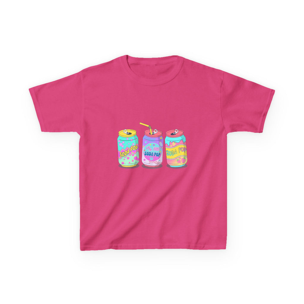 Kids T-Shirt — Colorful Soda Can Trio Graphic Tee (Cute Retro Drink Design)