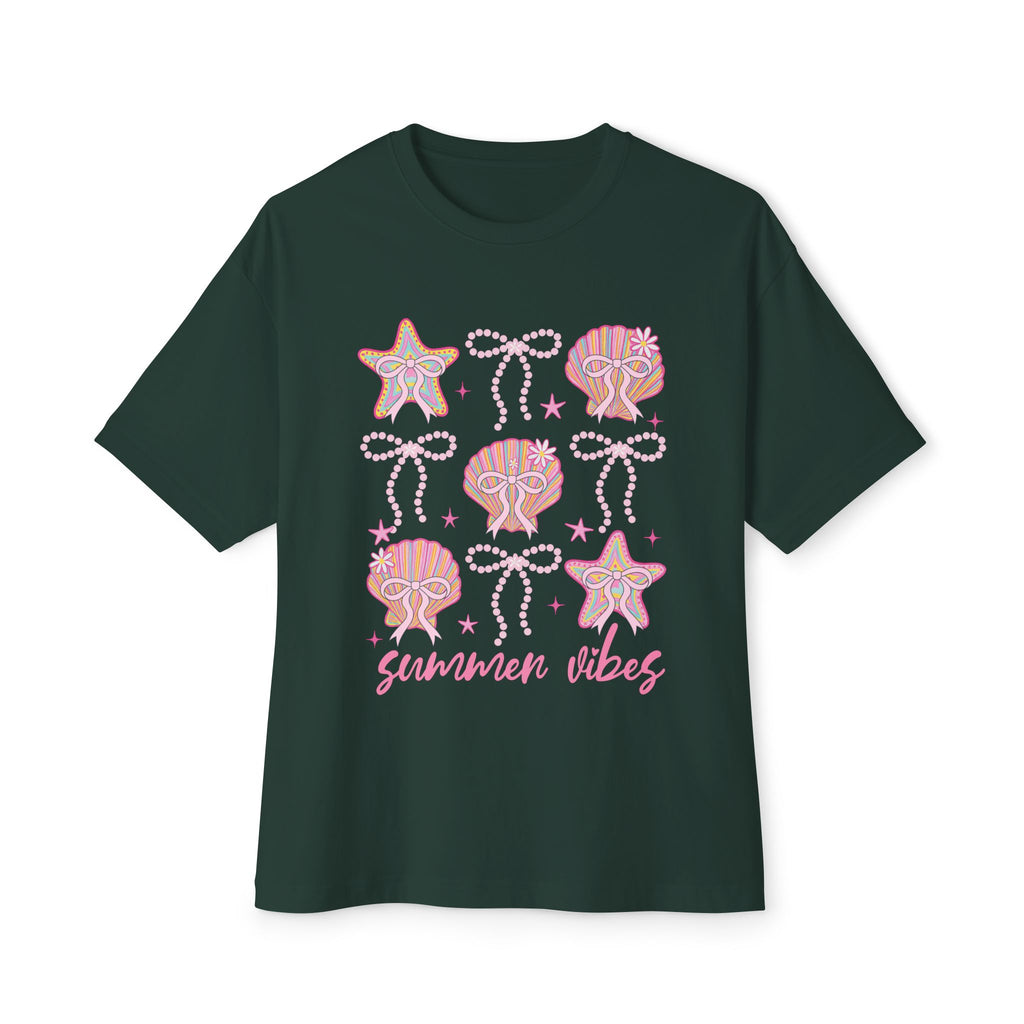 Summer Vibes Seashell & Starfish Boxy Tee