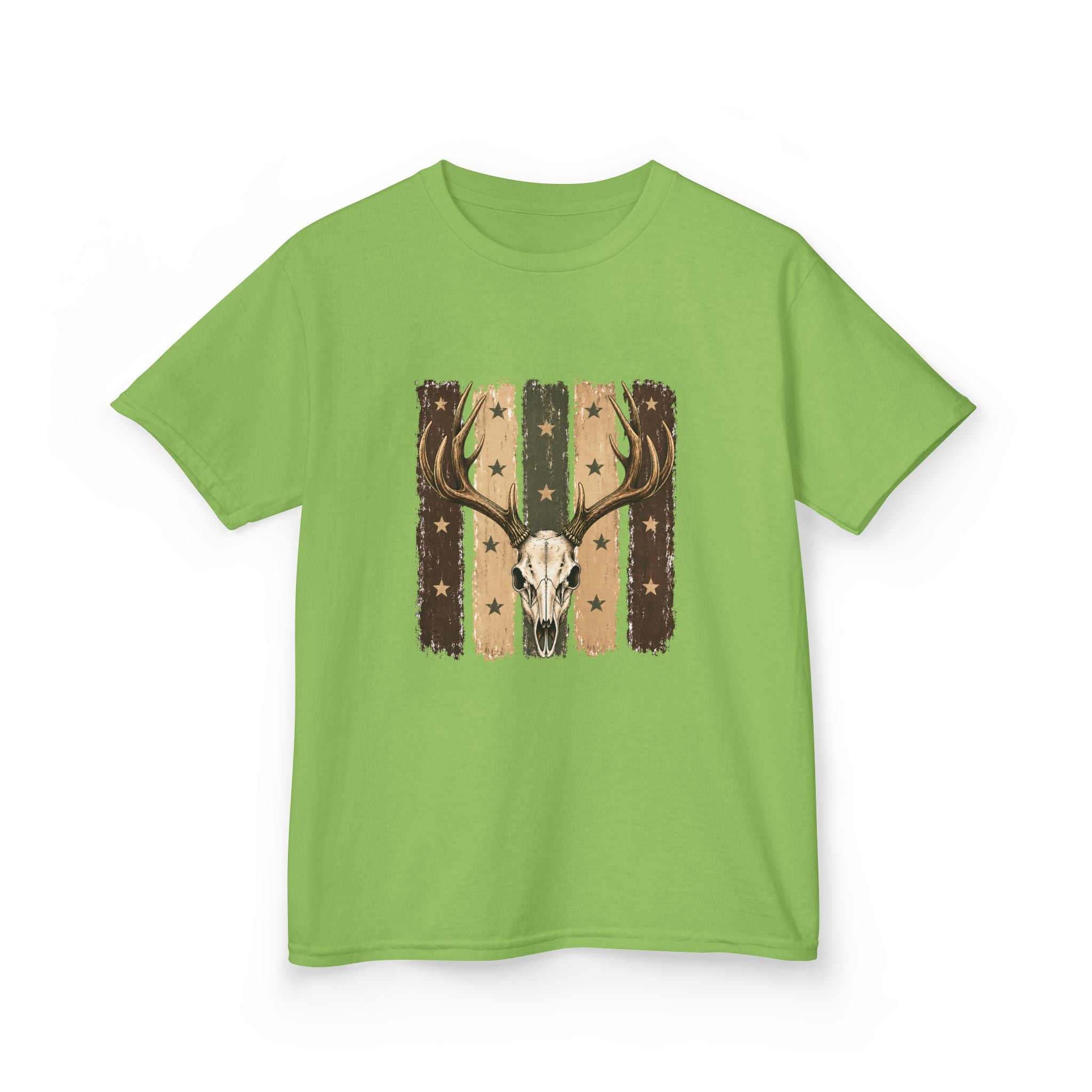 Kids Deer Skull Tee — Rustic Antler Graphic T-Shirt for Outdoor-Loving Kids
