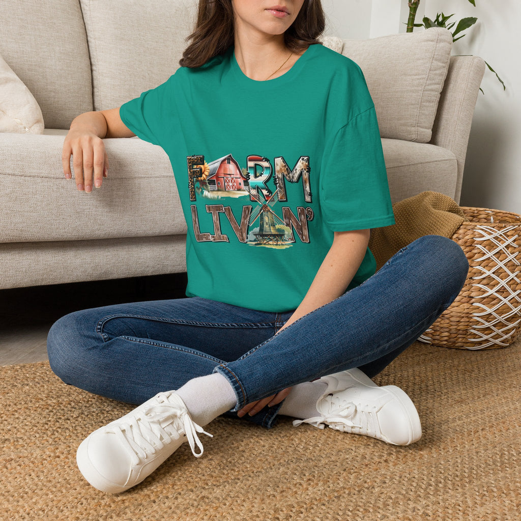 Farm Livin' Graphic T-Shirt — Rustic Barn Country Life Tee