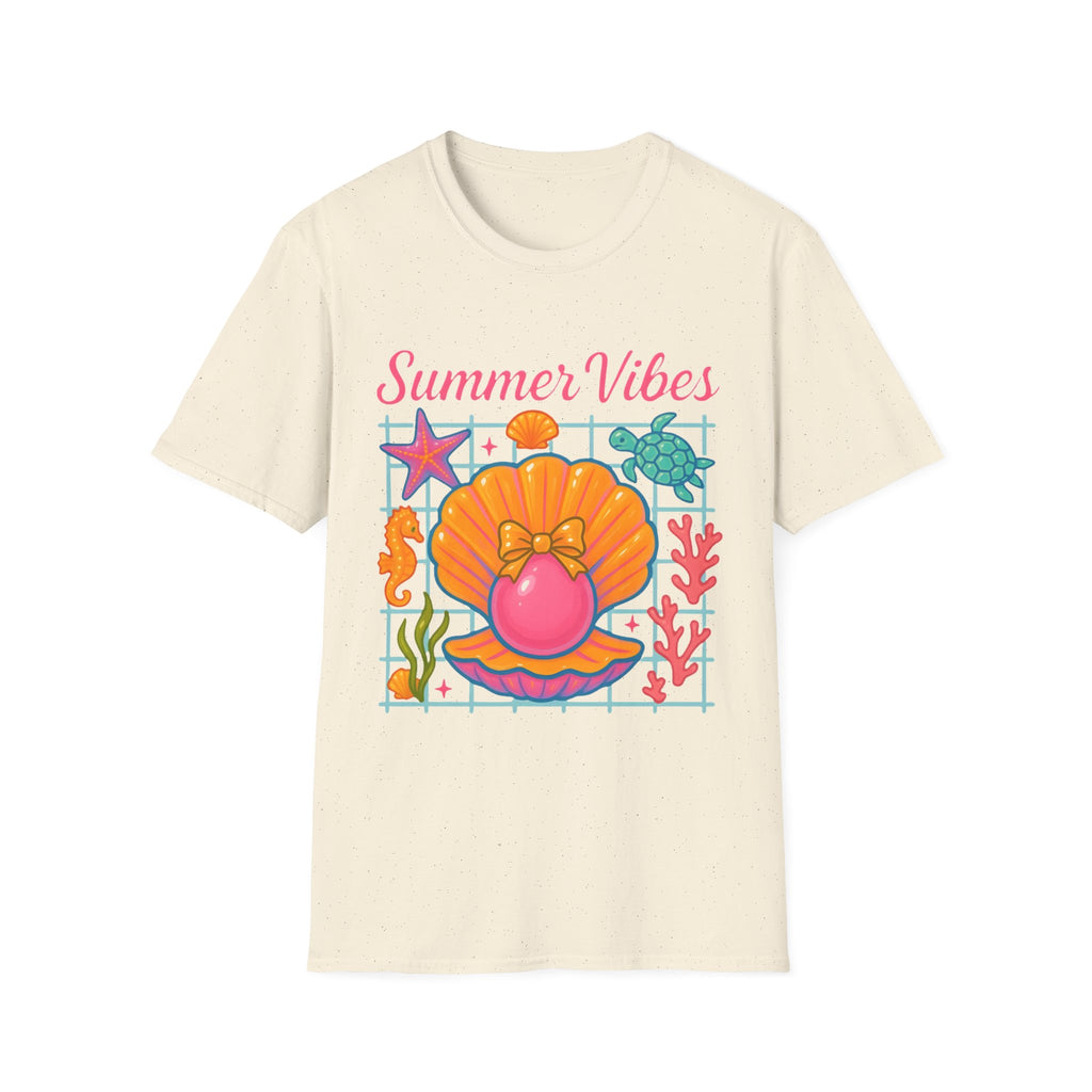 T-Shirt — "Summer Vibes" Seashell & Sea Life Beach Tee