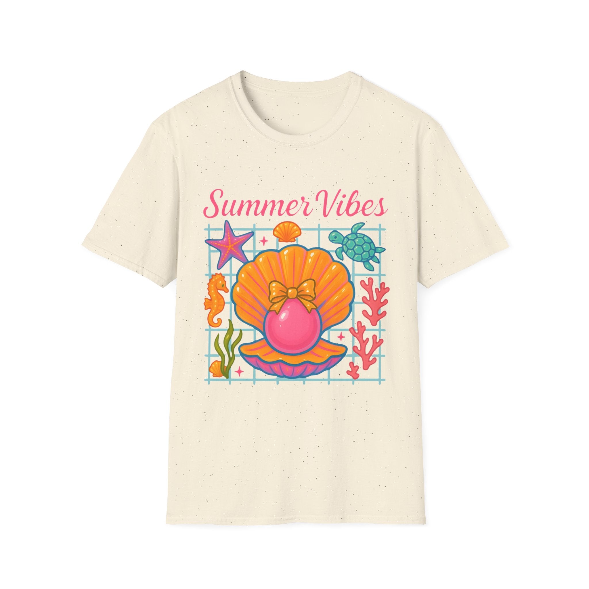 T-Shirt — "Summer Vibes" Seashell & Sea Life Beach Tee